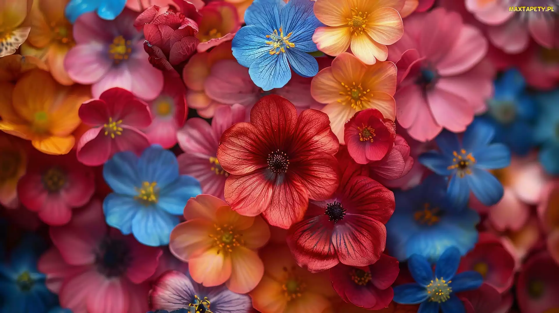 Grafika, Kwiaty, Małe, Kolorowe