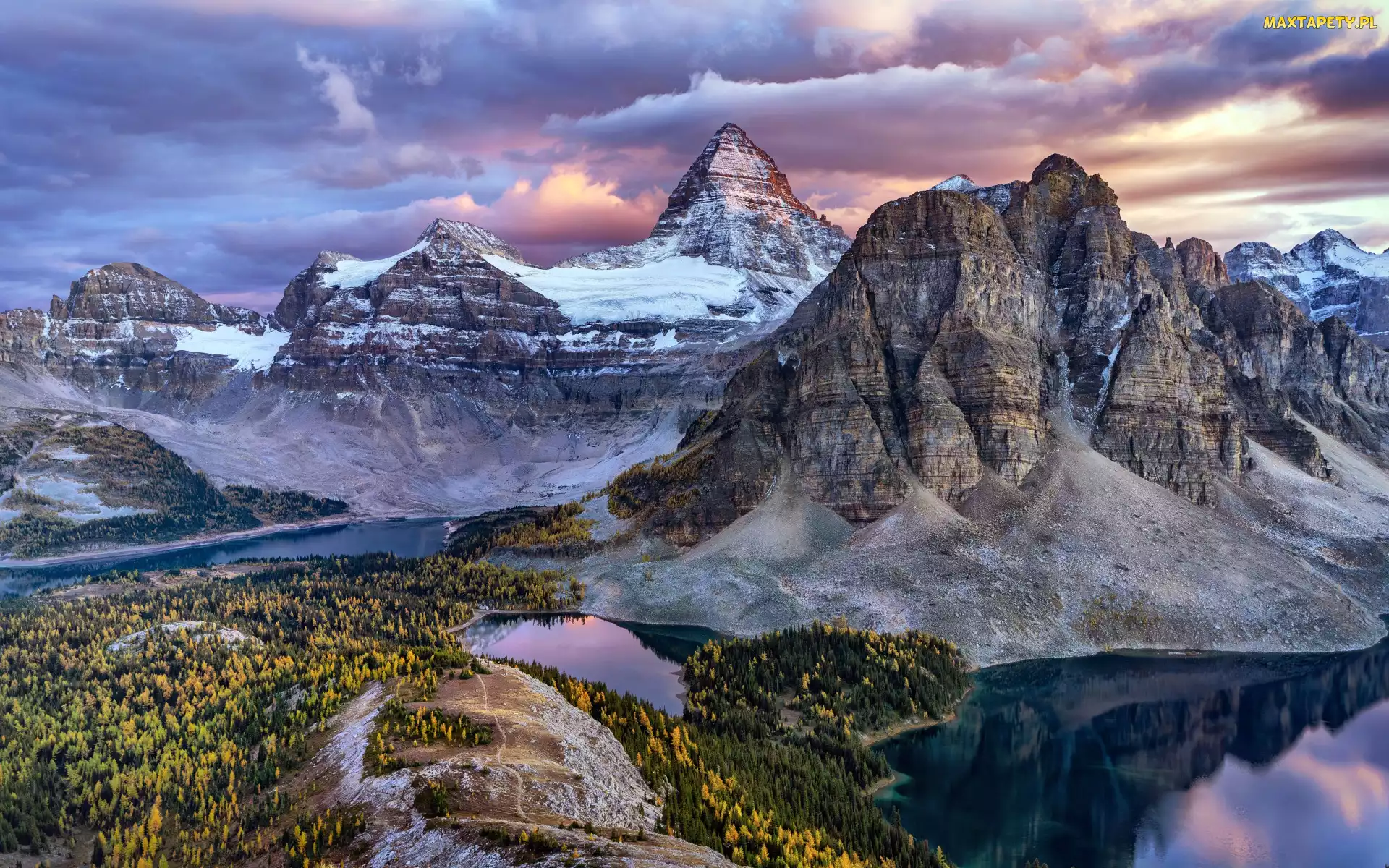 Alberta, Jeziora, Góra, Kanada, Lasy, Góry Skaliste, Mount Assiniboine
