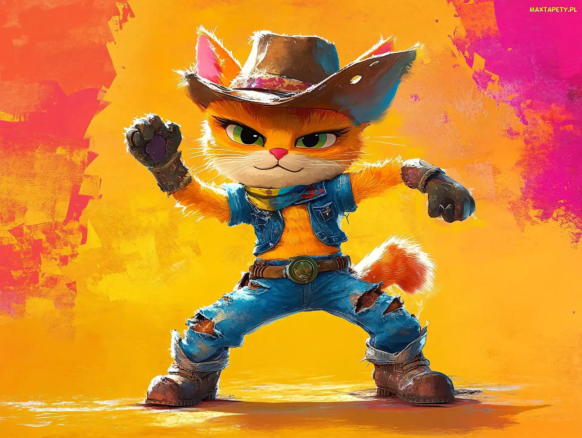 Kowboj, Grafika, Kot