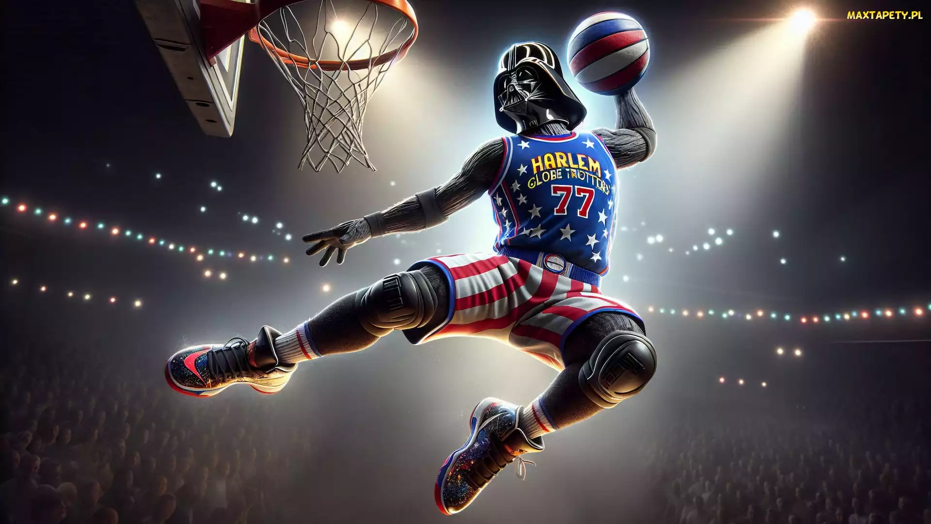 Mężczyzna, Grafika, Piłka, Darth Vader, Koszykówka