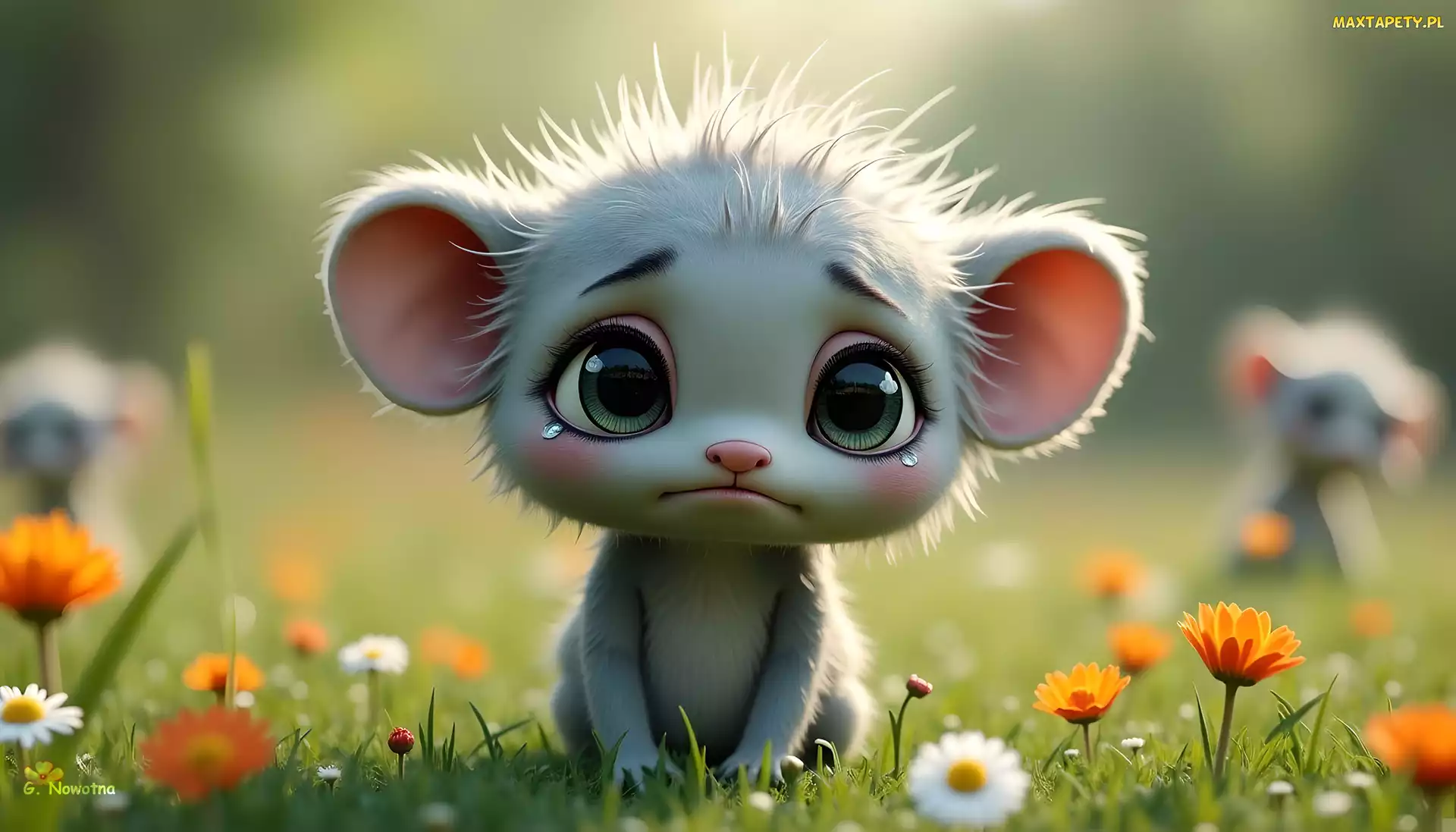 Grafika, Smutny, Szary, Stworek