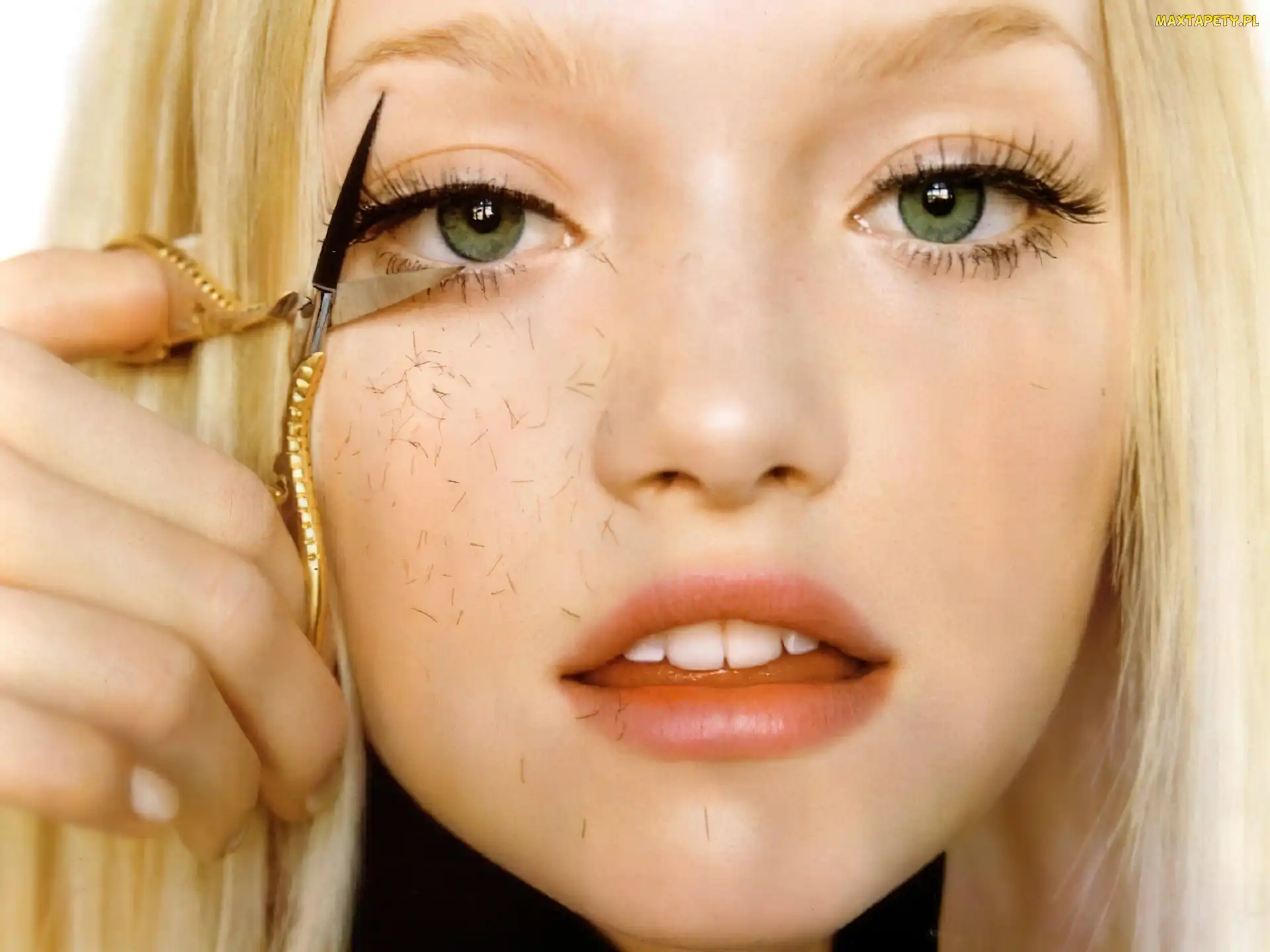 nożyczki, rzęsy, Gemma Ward