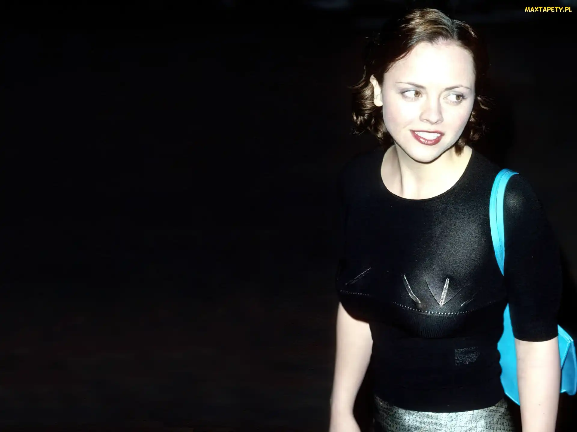 czarna, bluzka, Christina Ricci
