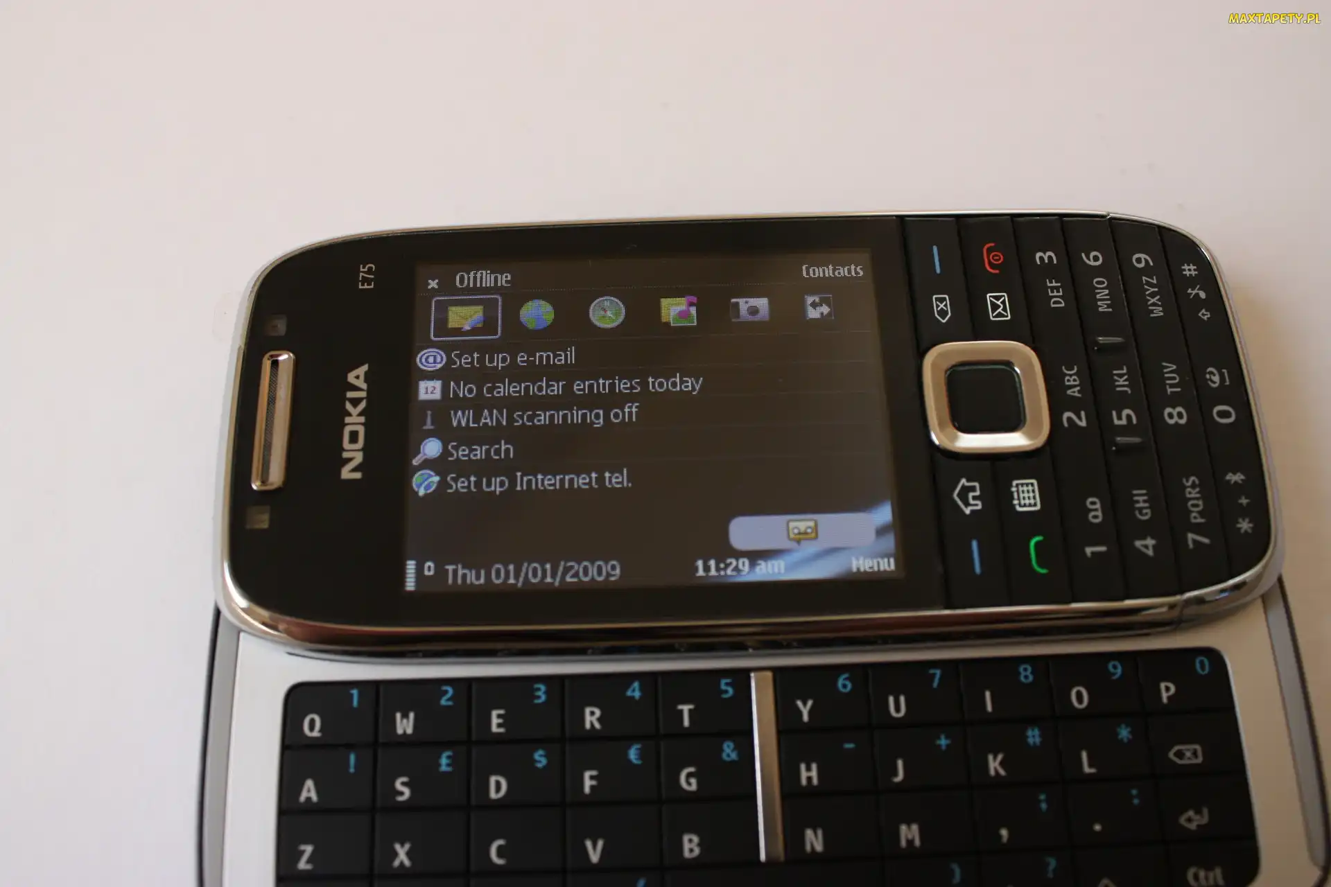 WLAN, Srebrny, Nokia E75, Czarny