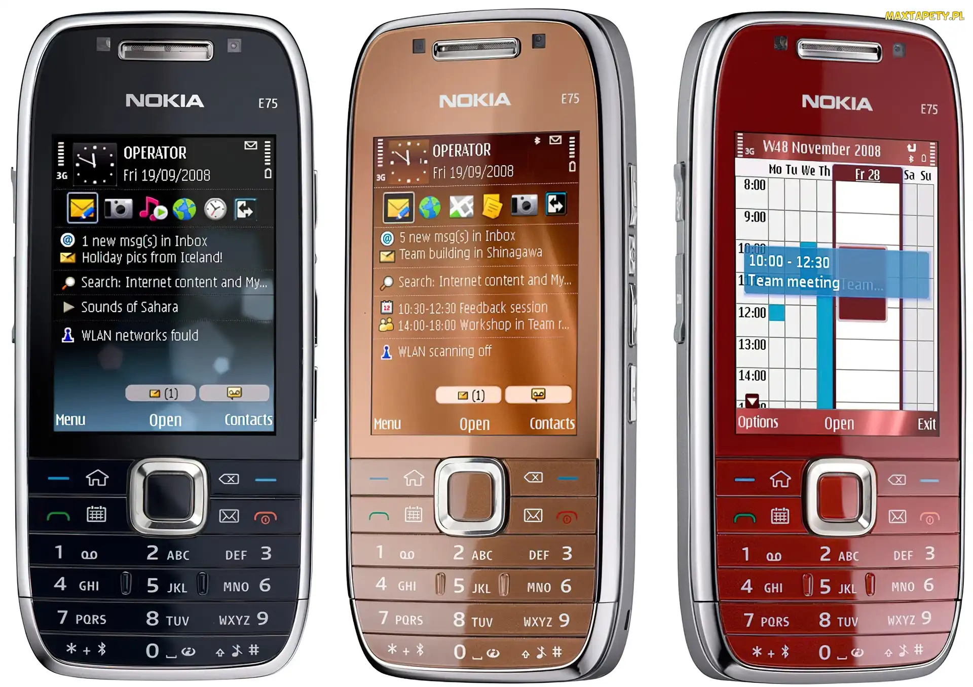 Wiśniowy, Brązowy, Nokia E75, Czarny