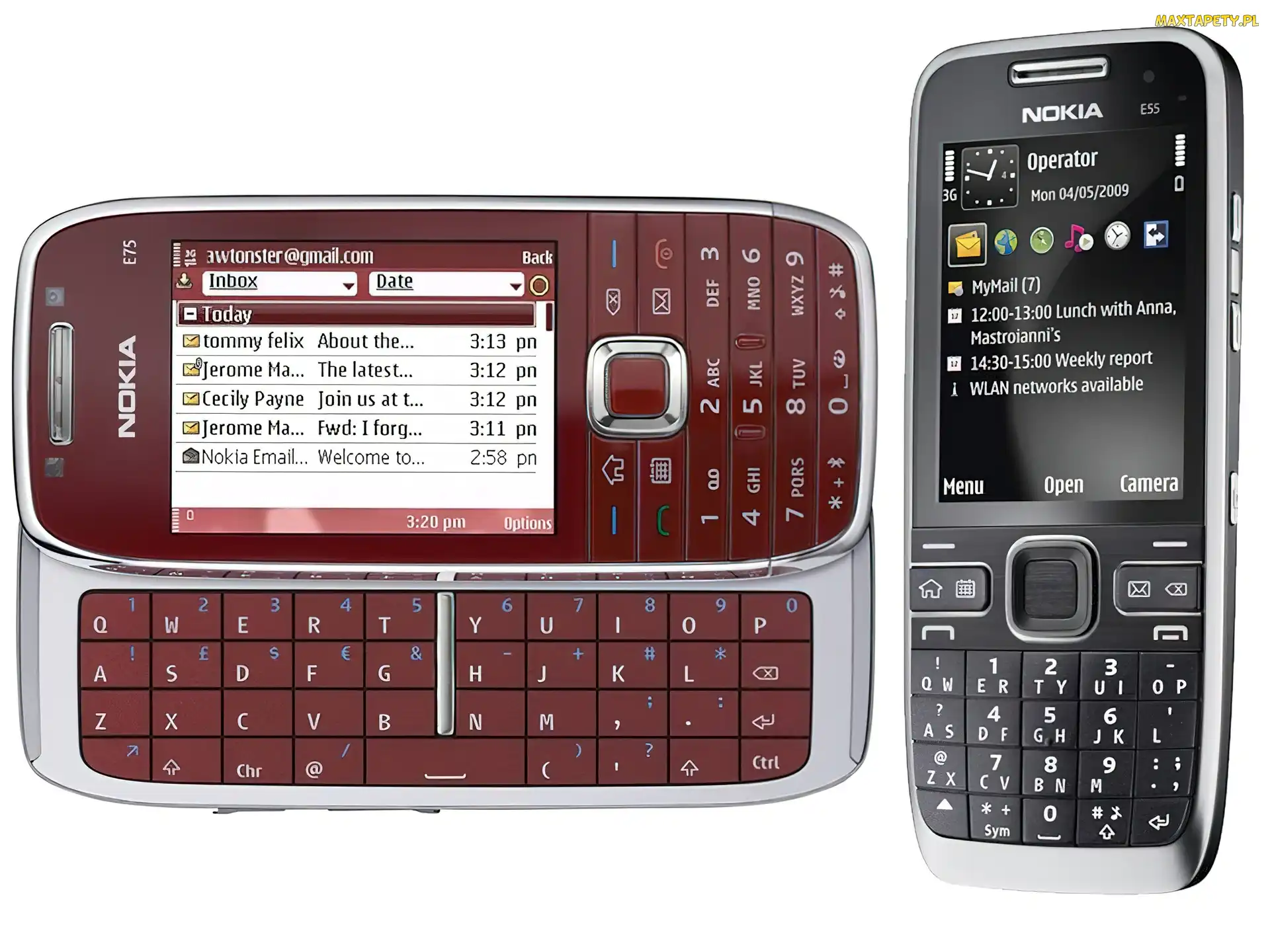 Nokia E75, Czarny Nokia E55, Nokia E55, Wiśniowy