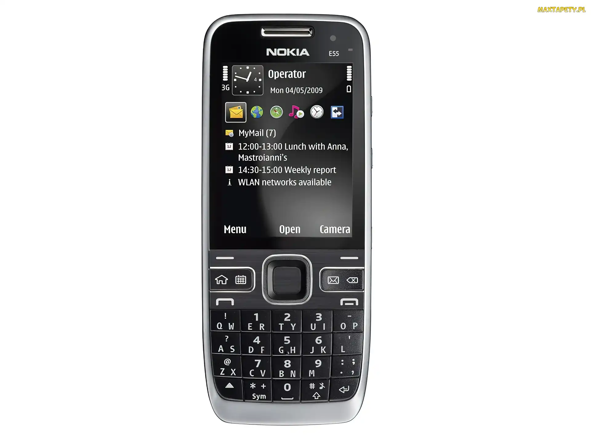 Czarna, Przód, Nokia E55