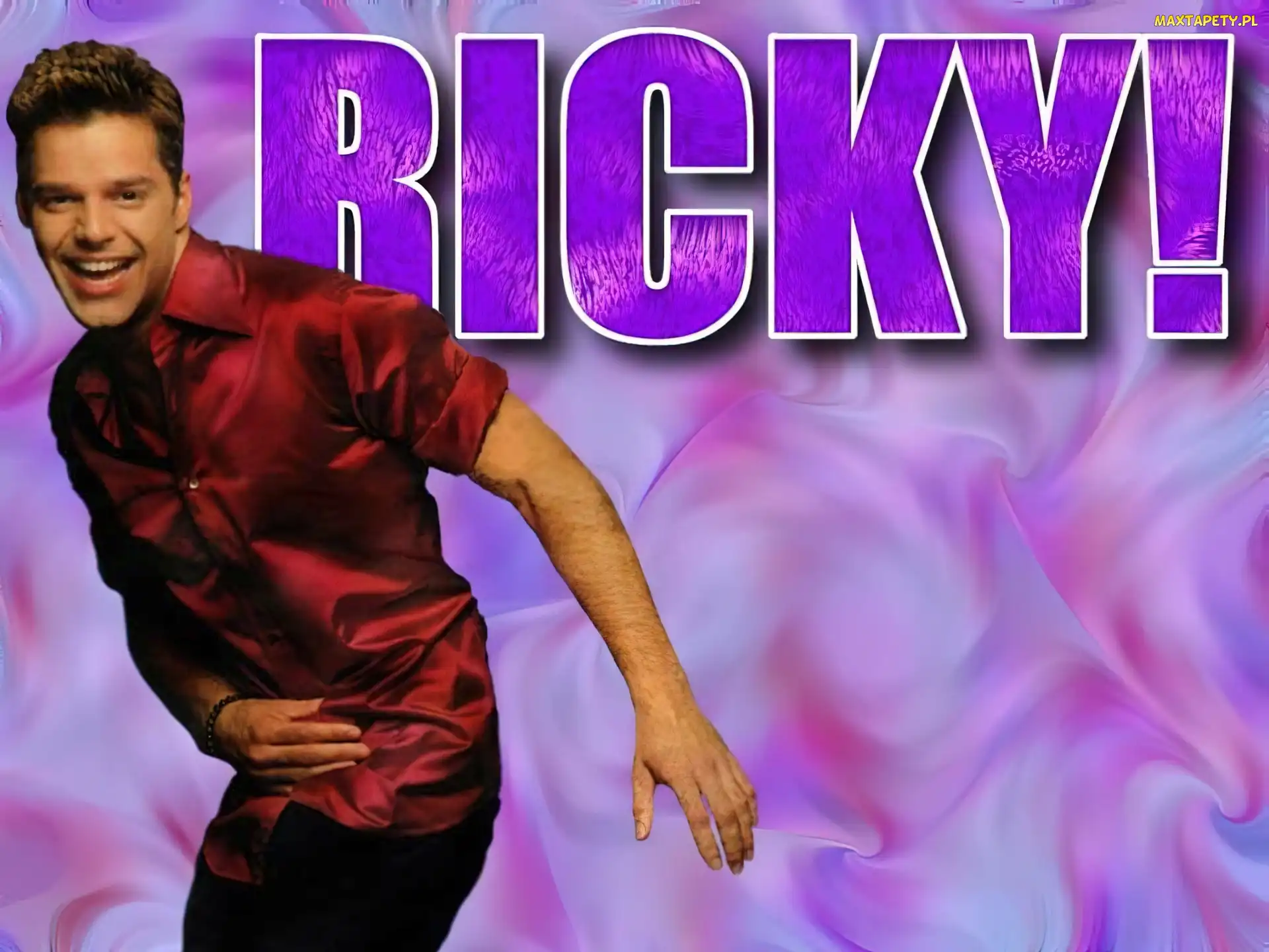 Bordowa, Koszula, Ricky Martin