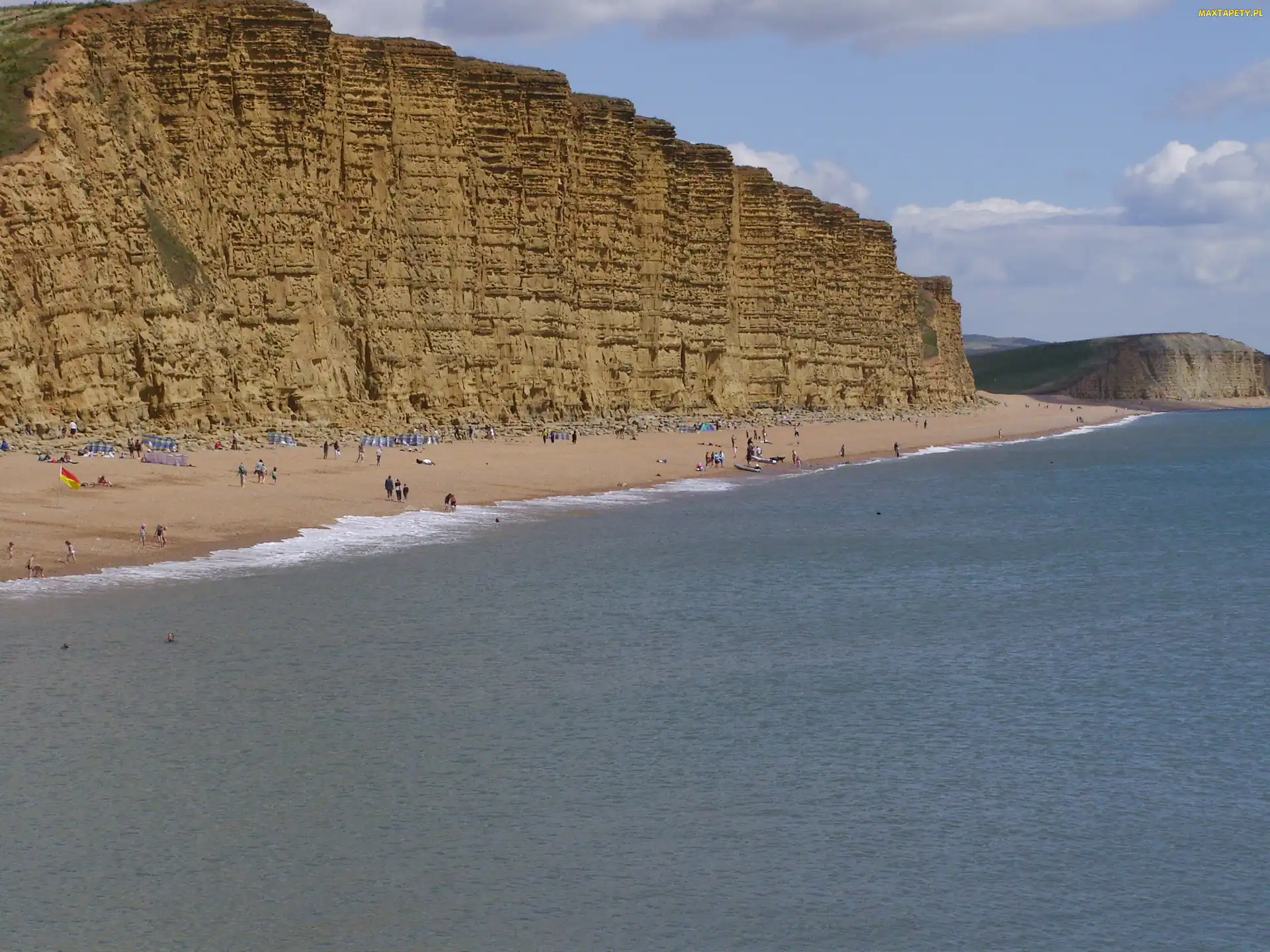 west bay.uk Anglia, morze, plaża, klif