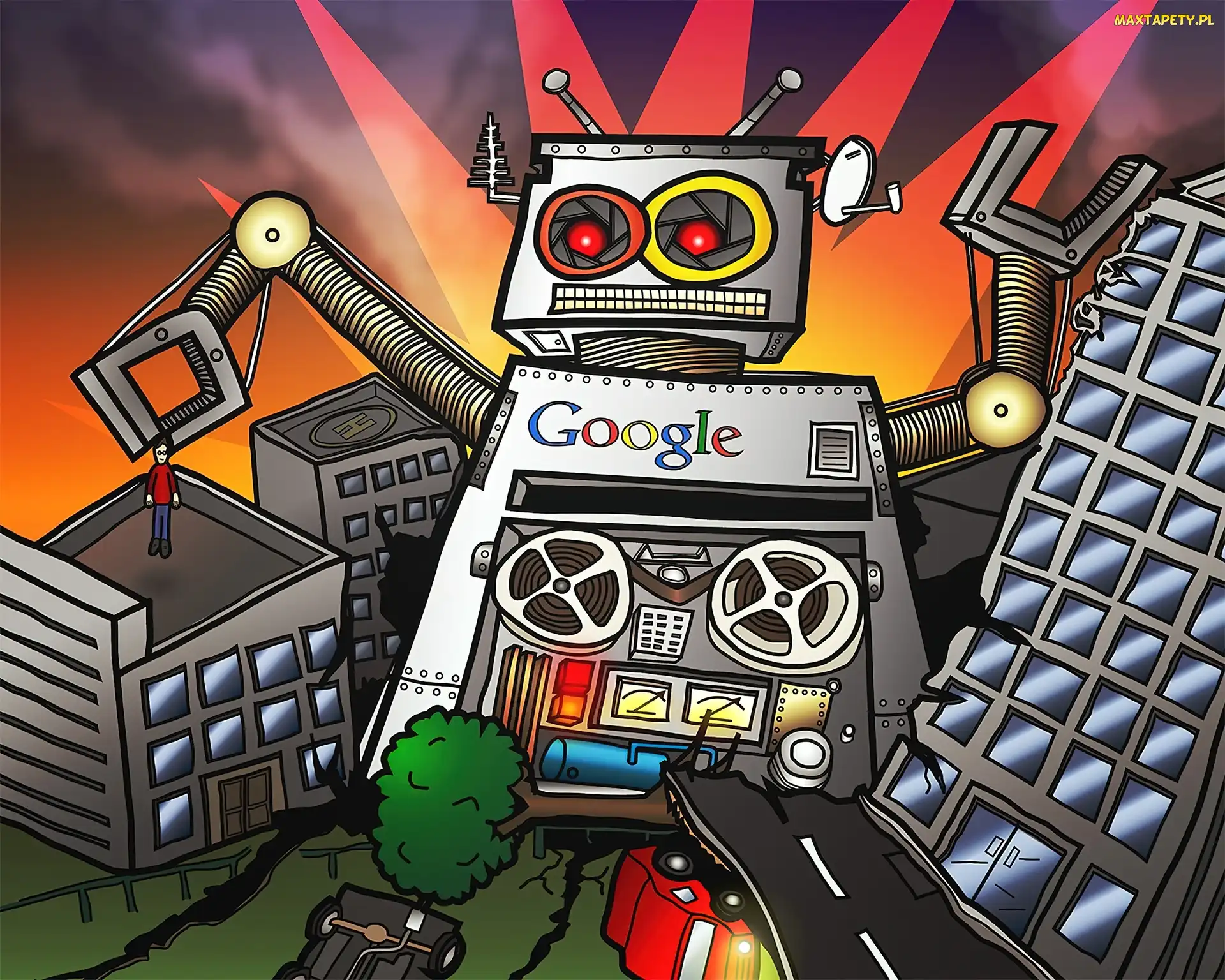 Miasto, Google, Robot