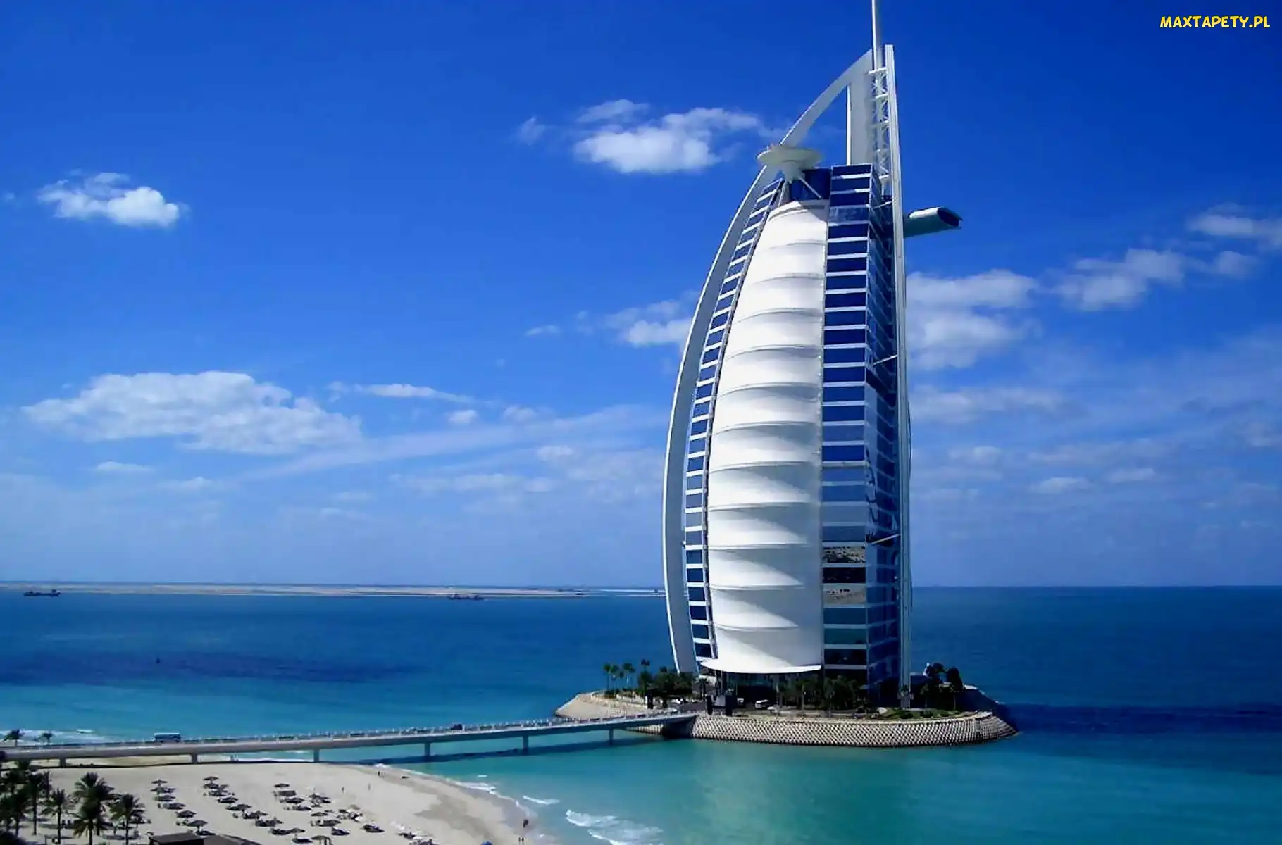 Hotel, Plaża, Morze, Burj Al Arab, Zjednoczone Emiraty Arabskie