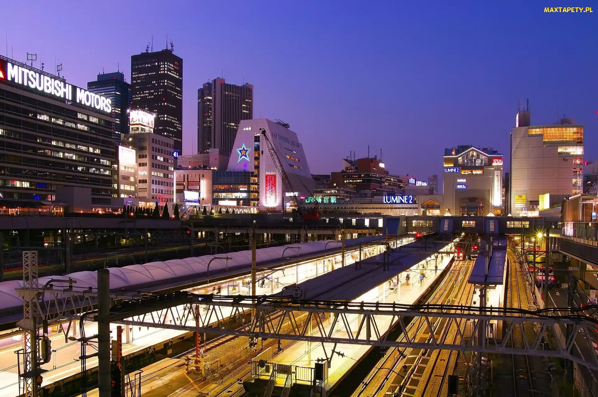 Noc, Tokyo, Dworzec, Kolejowy