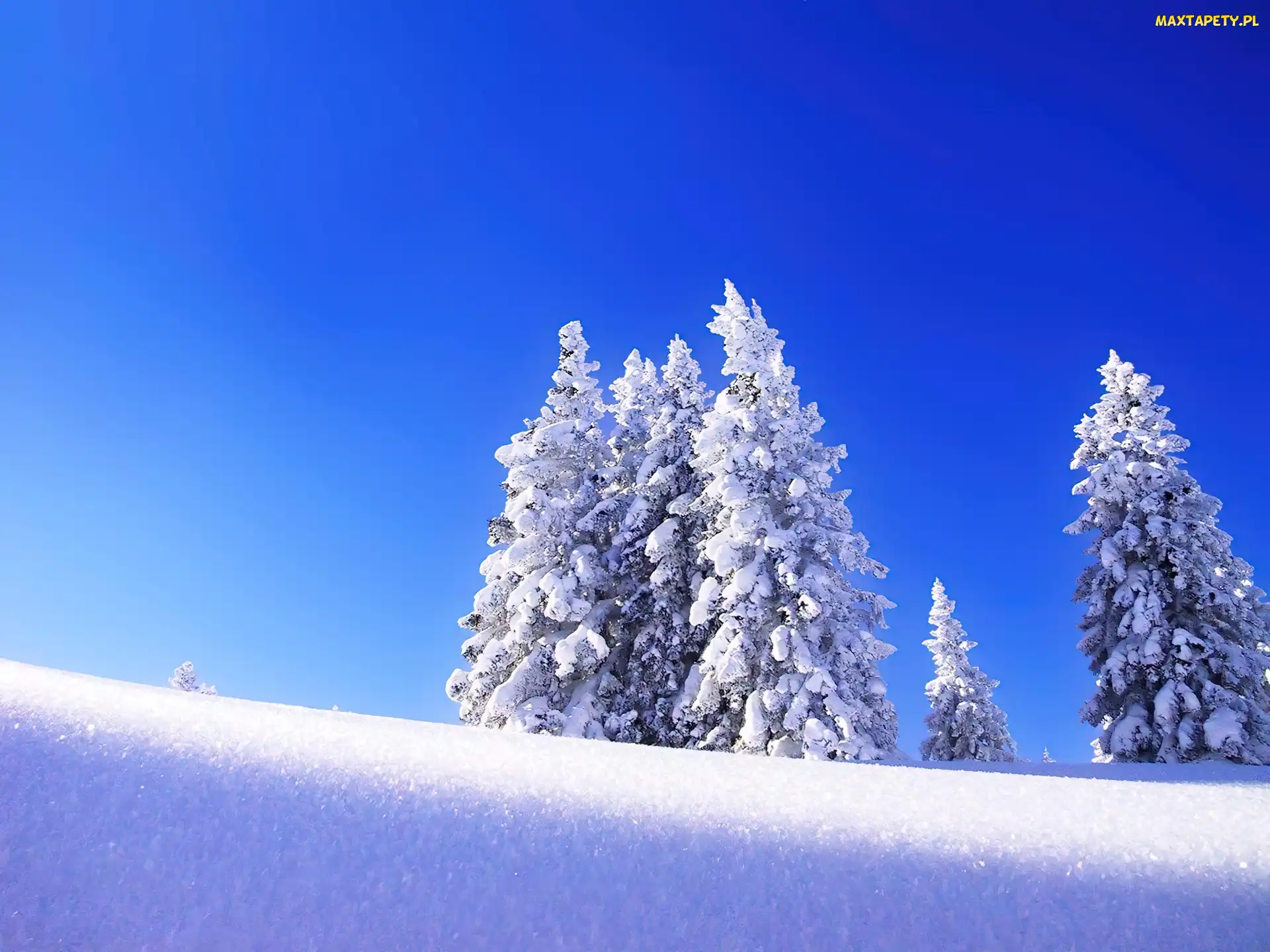 Niebieskie, Śnieg, Zima, Niebo