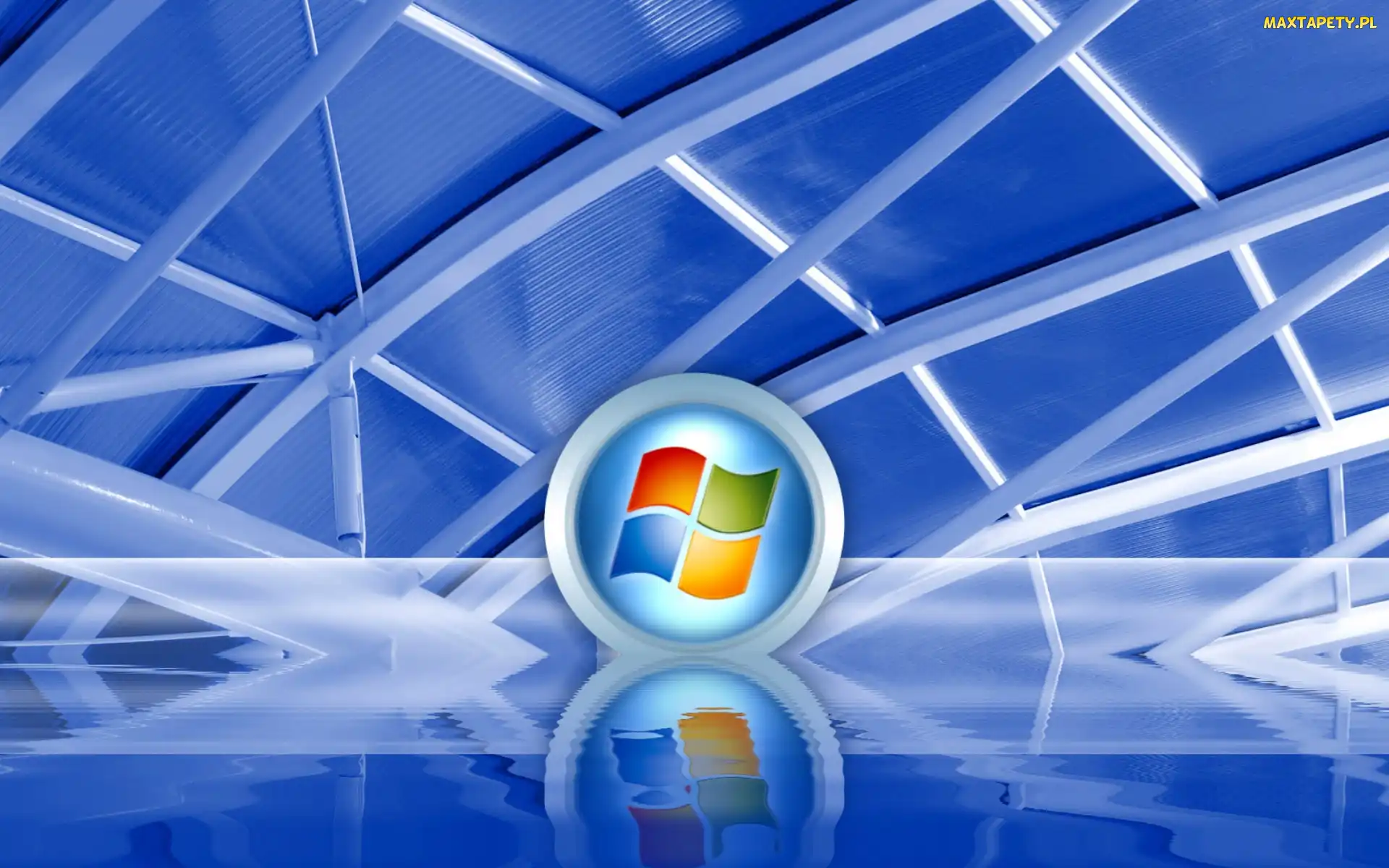 Logo, Tło, Odbicie, Szyby, Windows