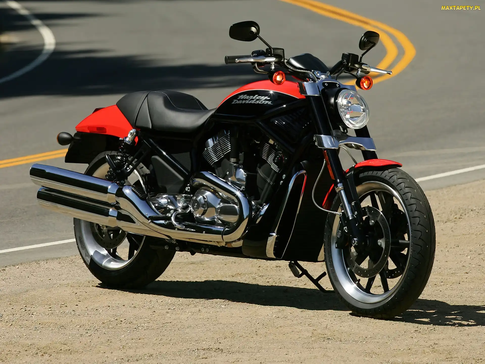 Pomarańczowo, Czarny, Harley Davidson Street Rod