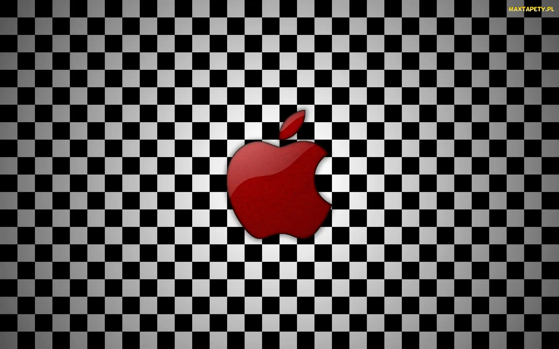 Apple, Szachownica, Czerwone, Logo