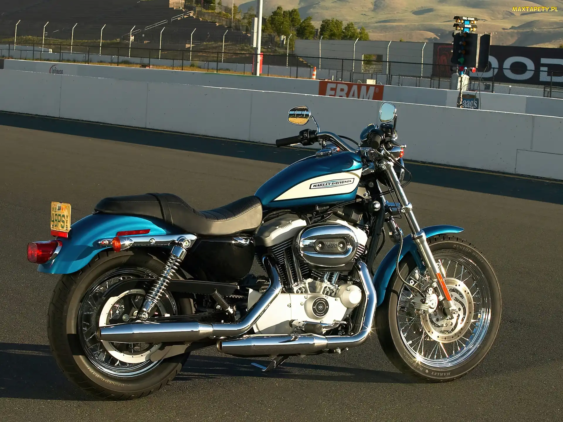 Harley Davidson Sportster XL1200R, Strona, Niebieski, Prawa