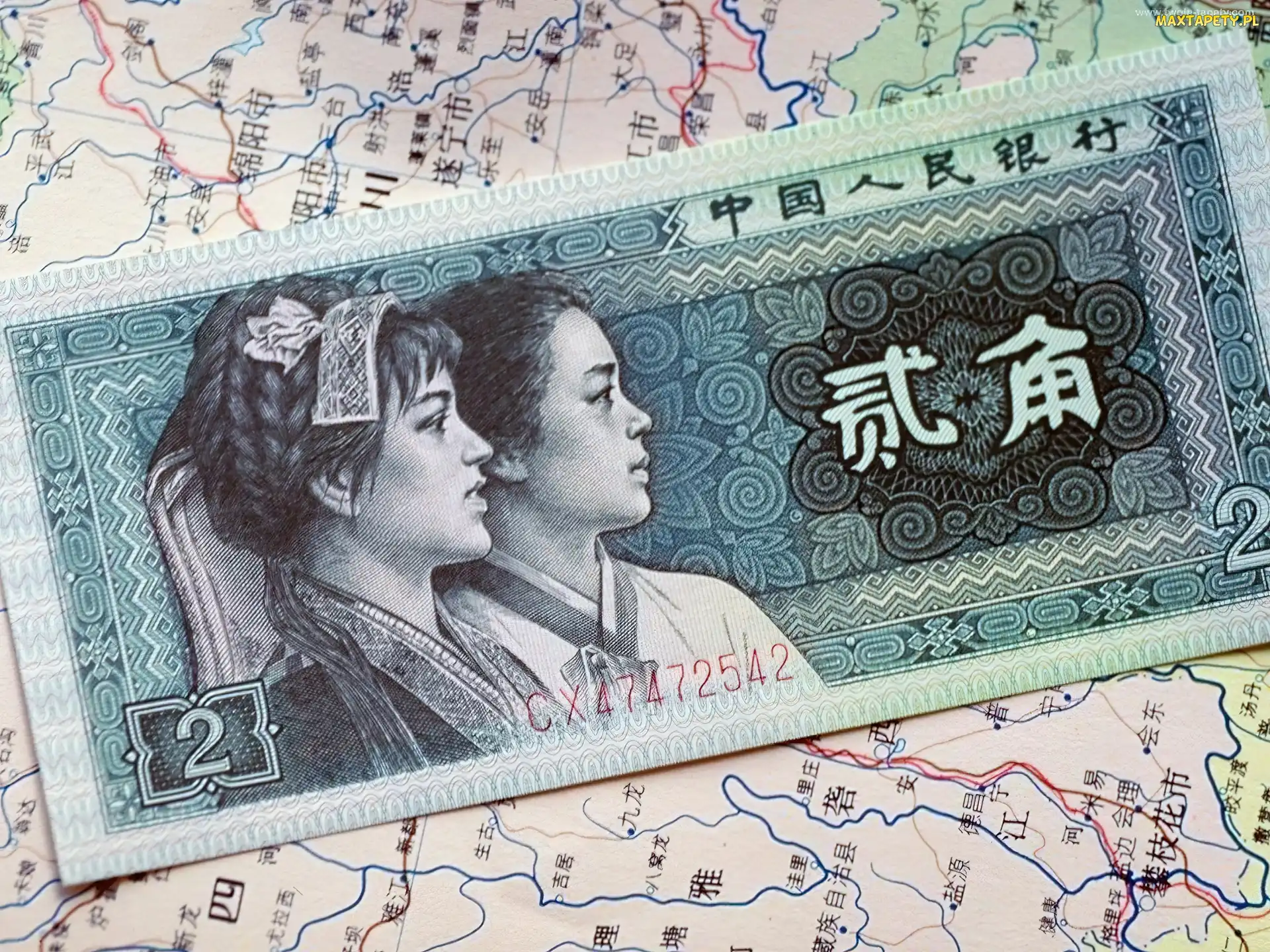Chiński, Mapa, Banknot