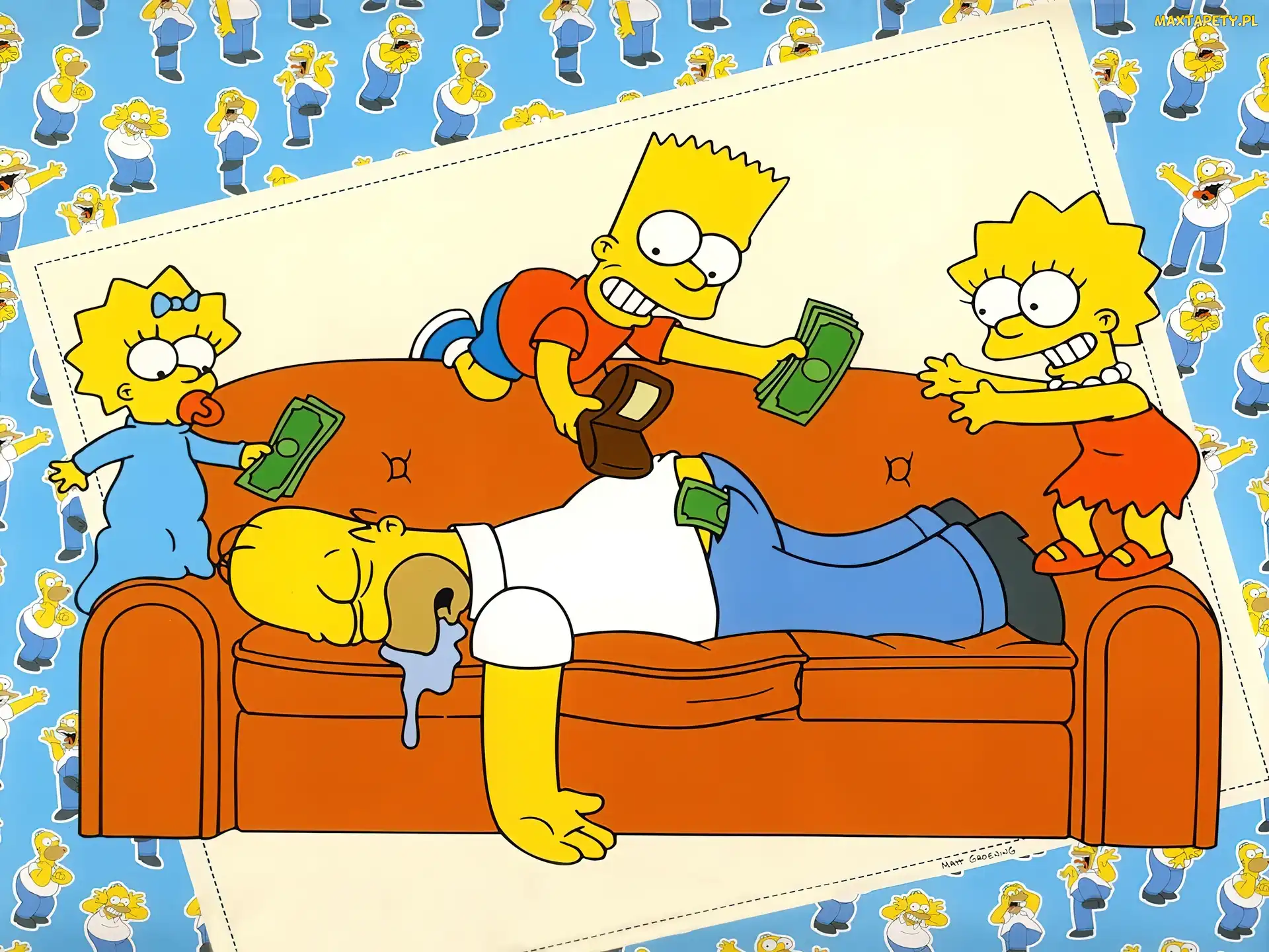 The Simpsons, Homer, Pieniądze, Portfel, Simpsonowie