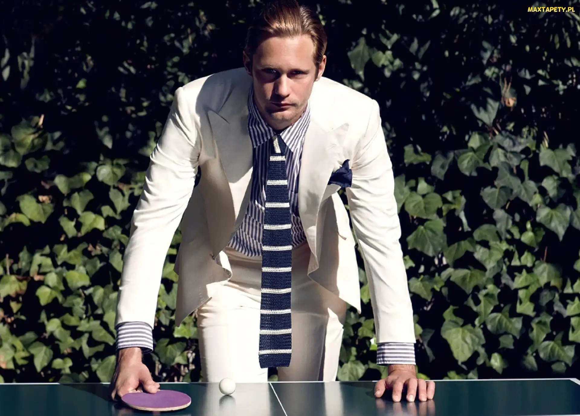 Biały, Garnitur, Alexander Skarsgard
