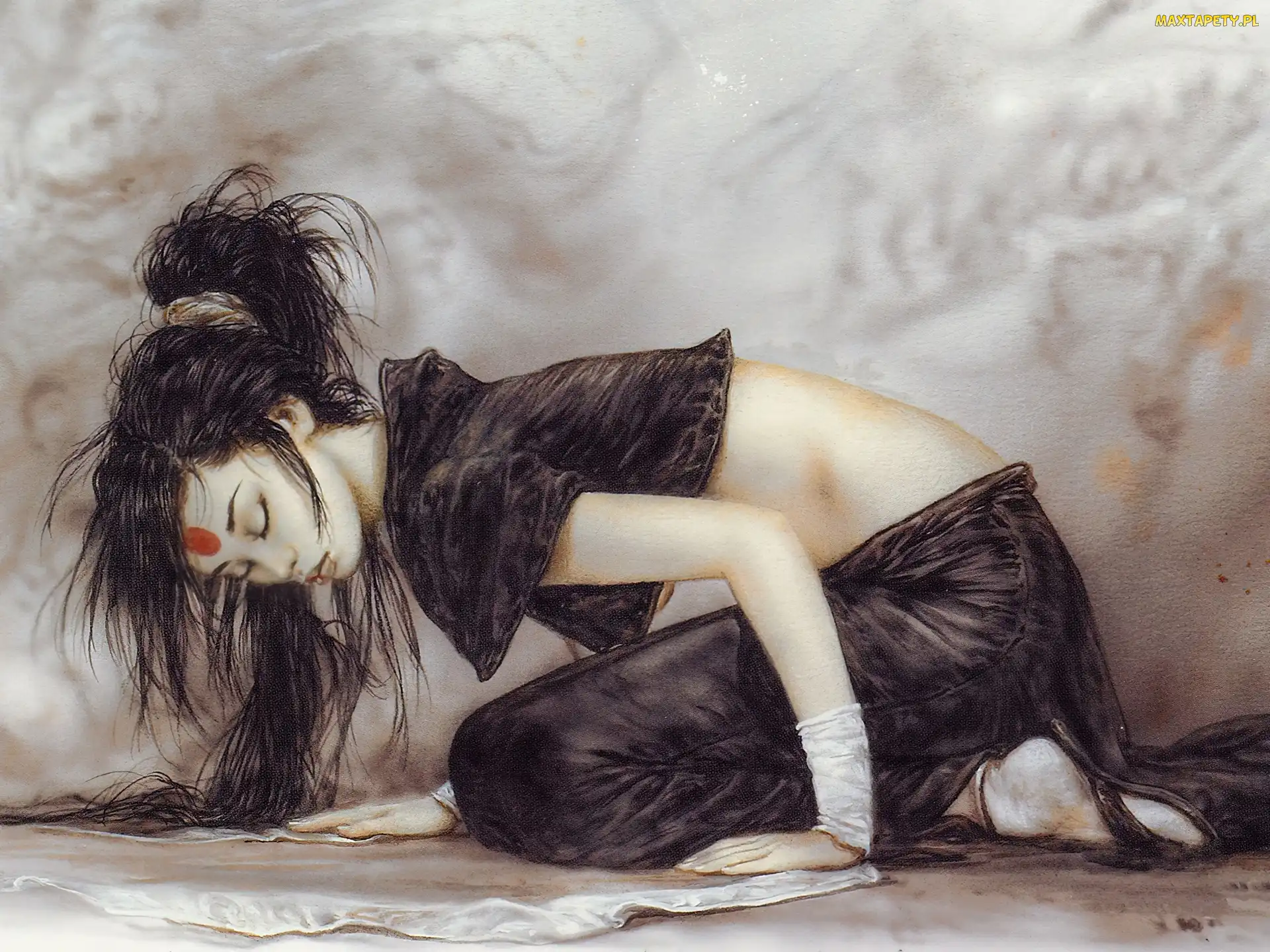 Kobieta, Luis Royo, Klęcząca