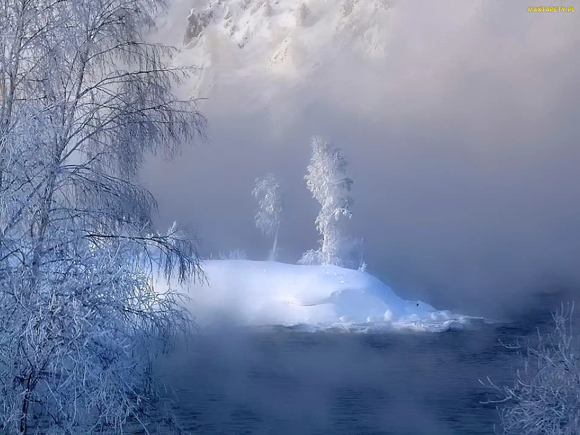 Śnieg, Drzewa, Zima