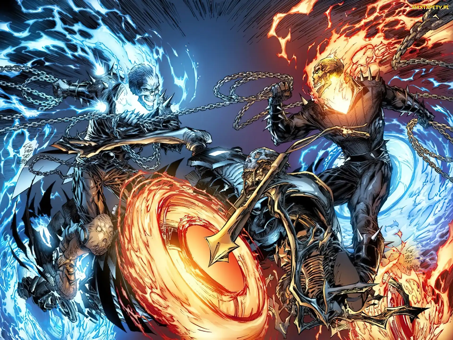 Płomienie, Walka, Ghost Rider