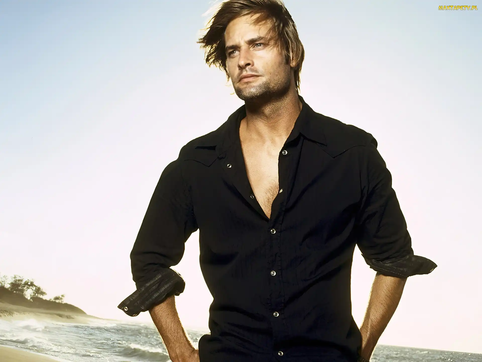 Czarna, Koszula, Josh Holloway
