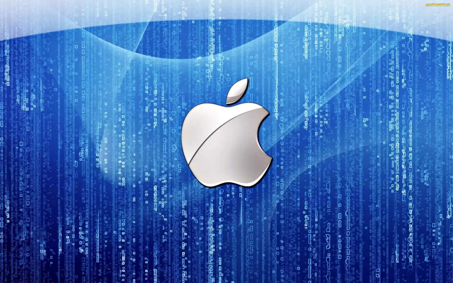 Tło, Apple, Logo, Srebrne, Niebieskie