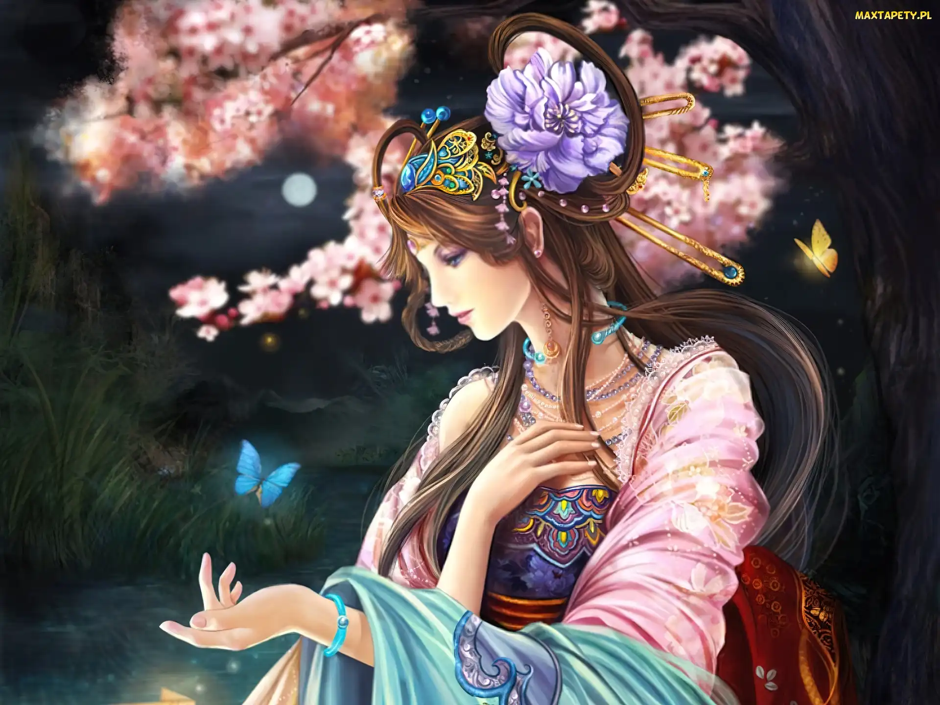 Fantasy, Motyl, Kobieta, Ręka