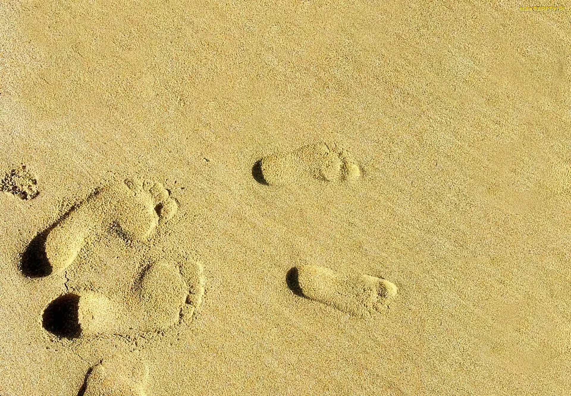 Piasek, Plaża, Odciski, Stóp