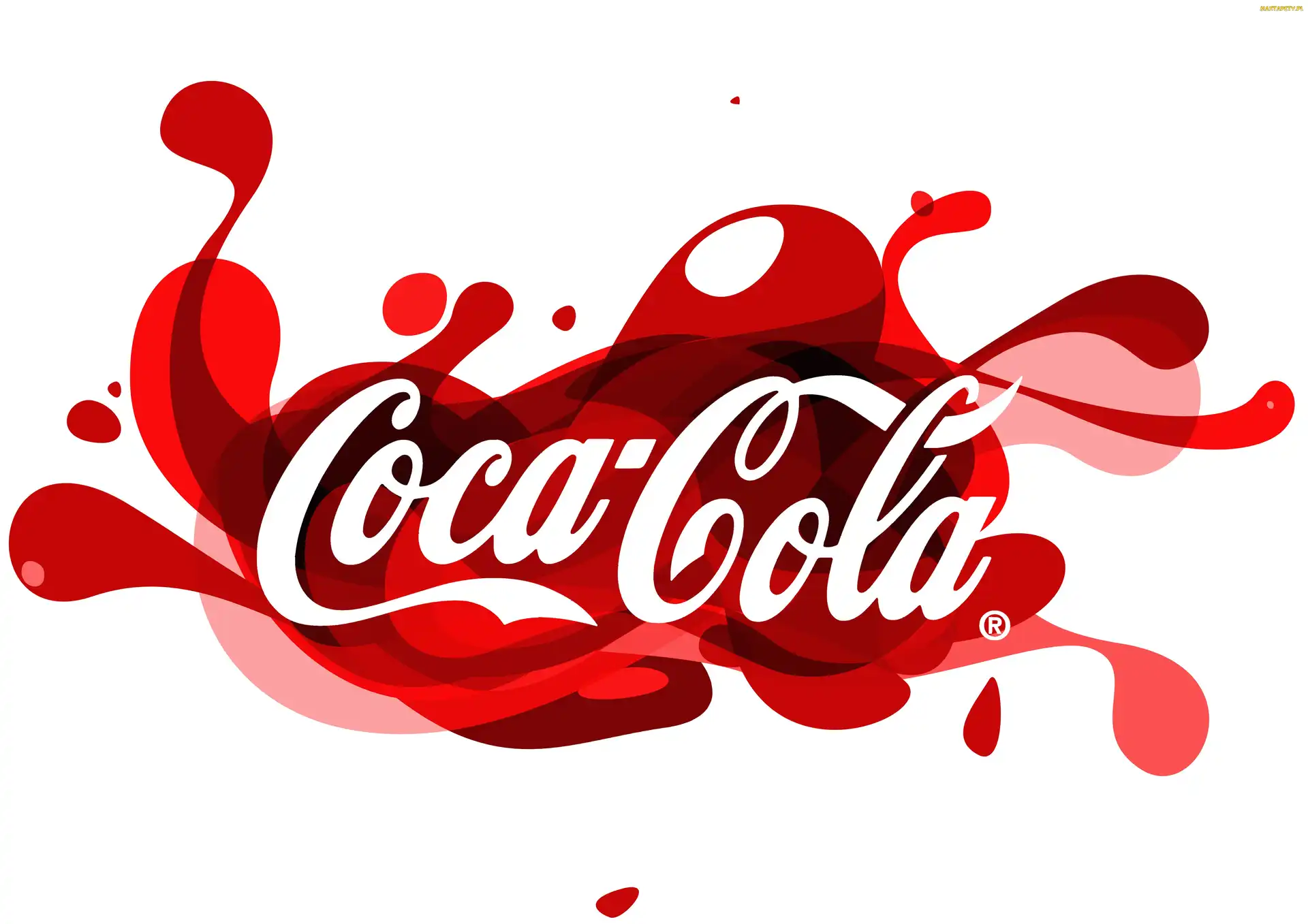 Coca, Kleksy, Czerwone, Cola, Napis