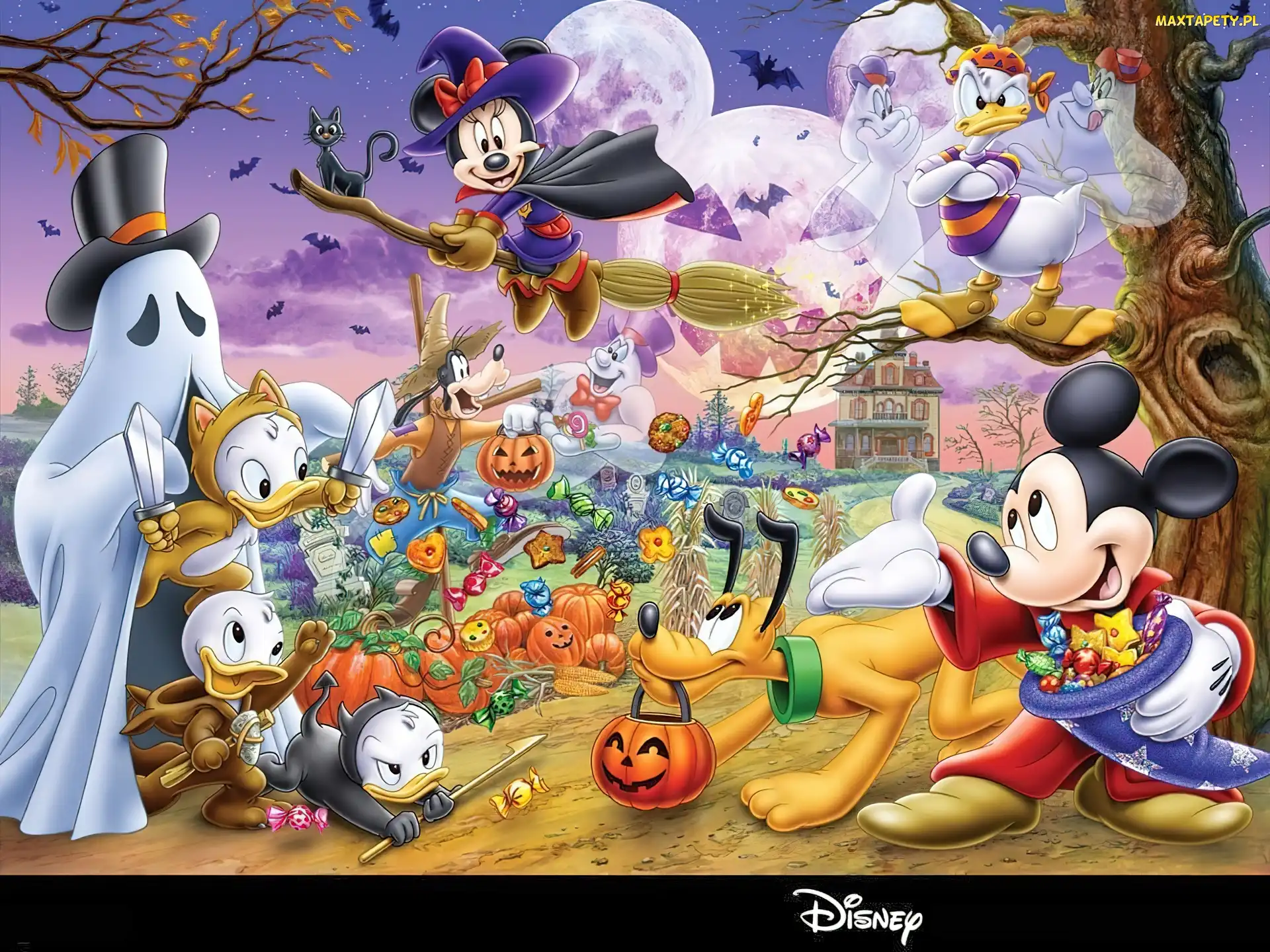 Pluto, Myszka Miki, Duch, Donald, Disney