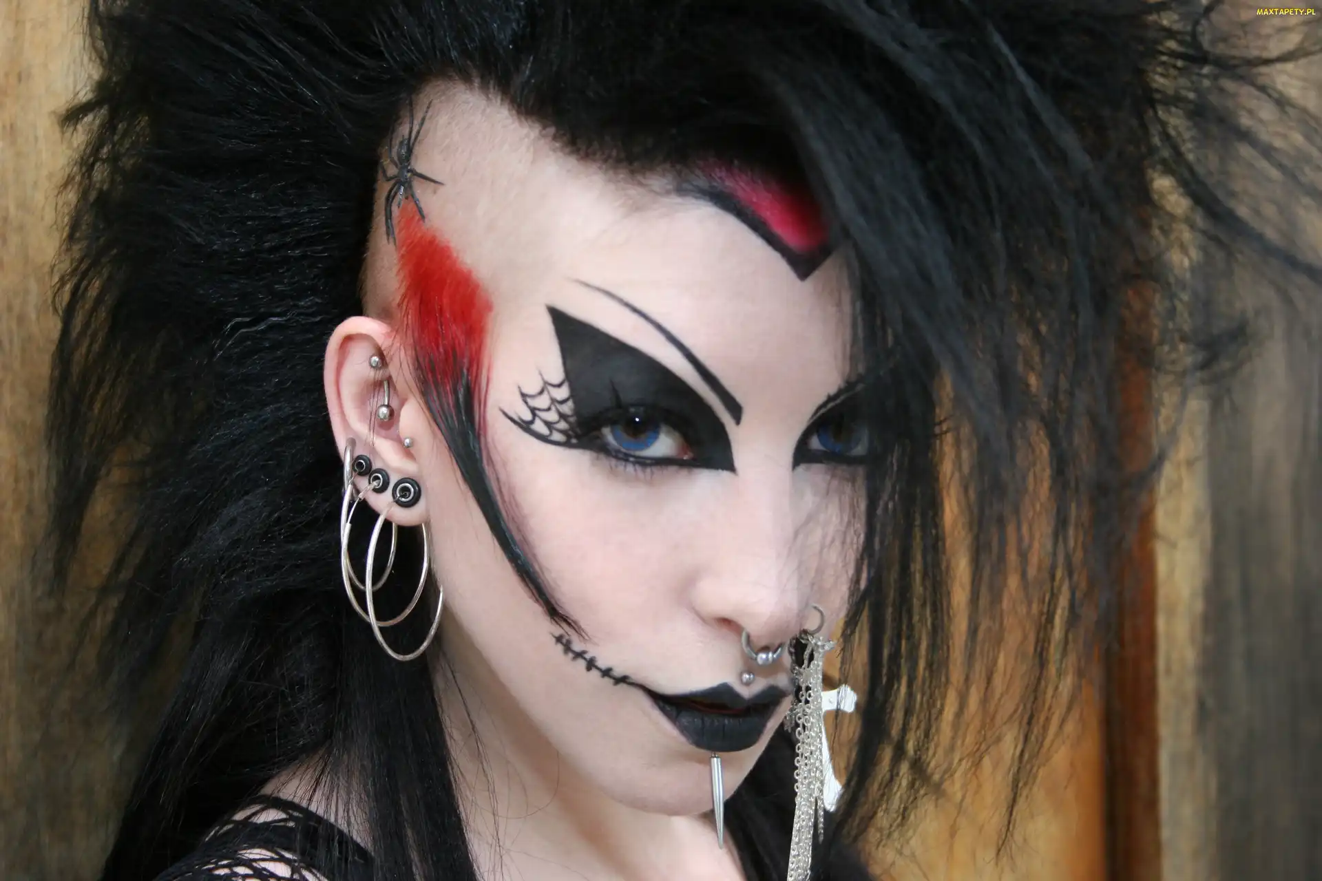 Kolczyki, Punk, Kobieta