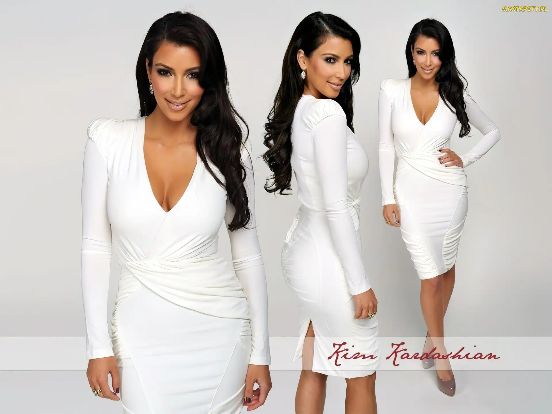 Biała, Sukienka, Kim Kardashian