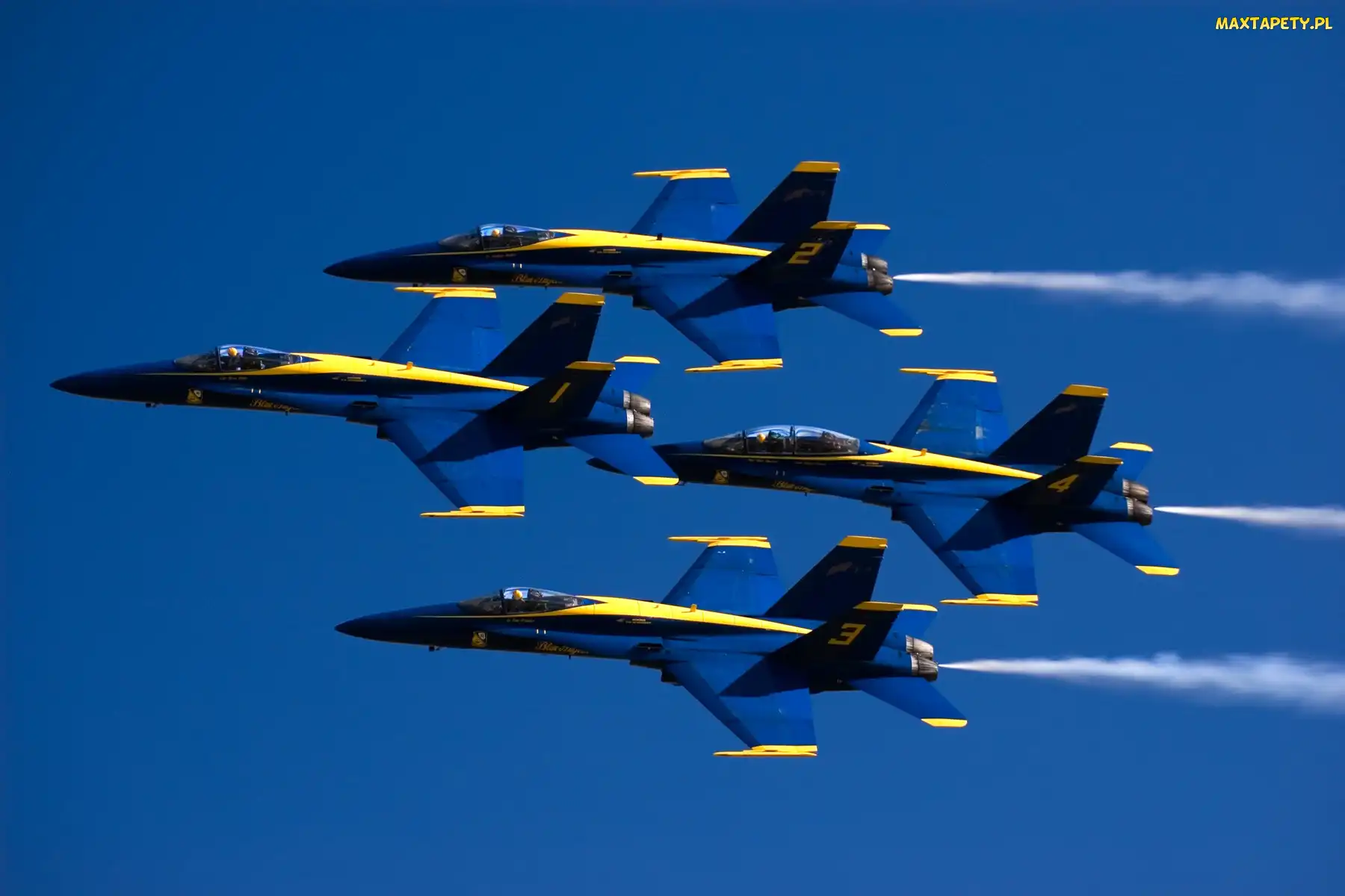 Samoloty, Boeing F/A 18-Hornet, Angels, Blue, Cztery