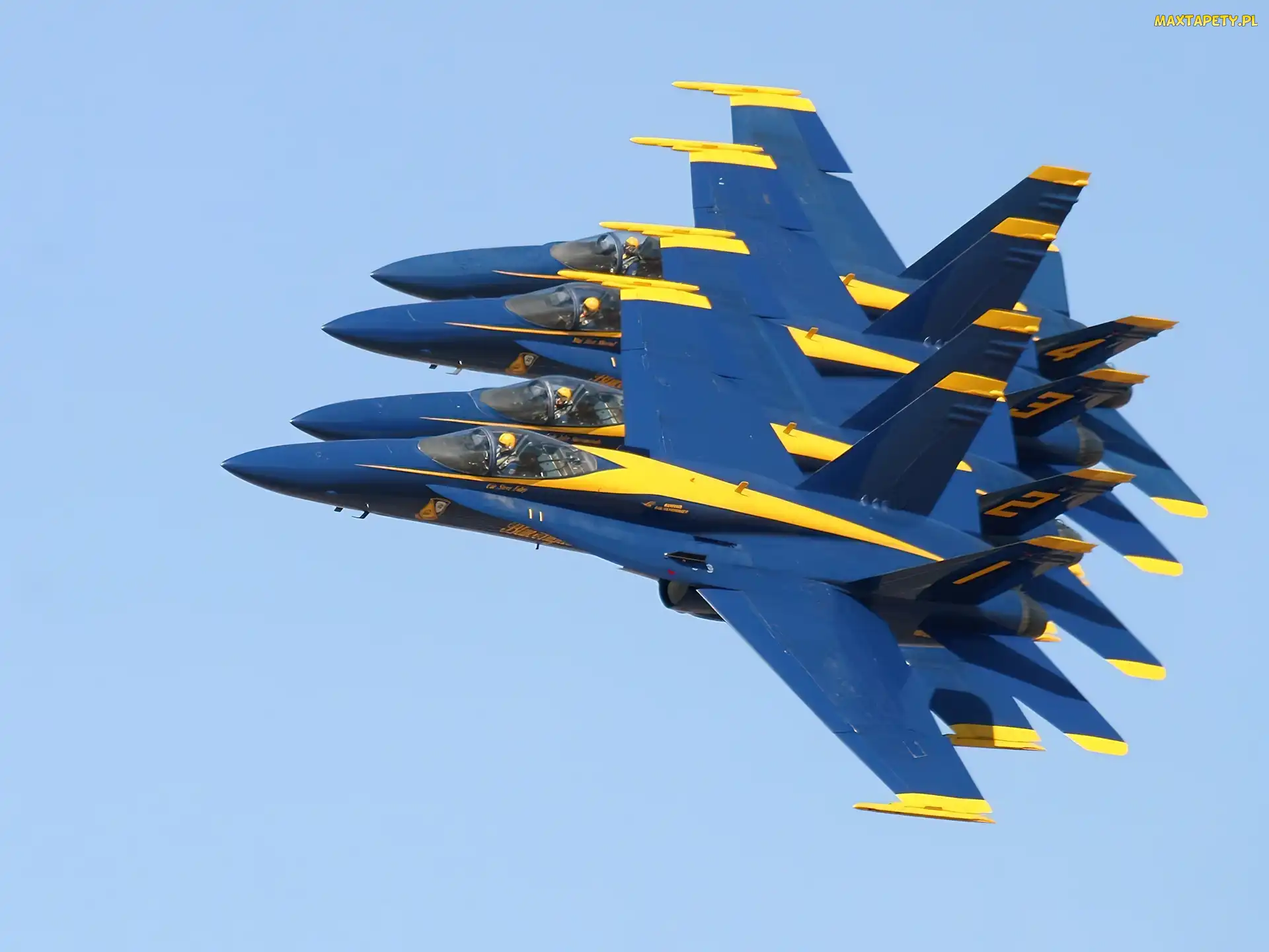 Czterej, Boeing F/A 18-Hornet, Blue, Angels, Wspaniali