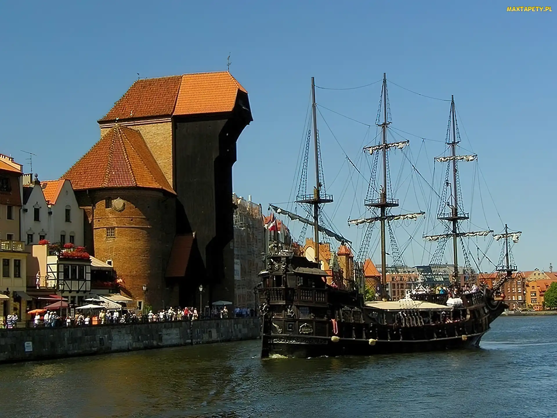 Polska, Żaglowiec, Gdańsk, Nabrzeże