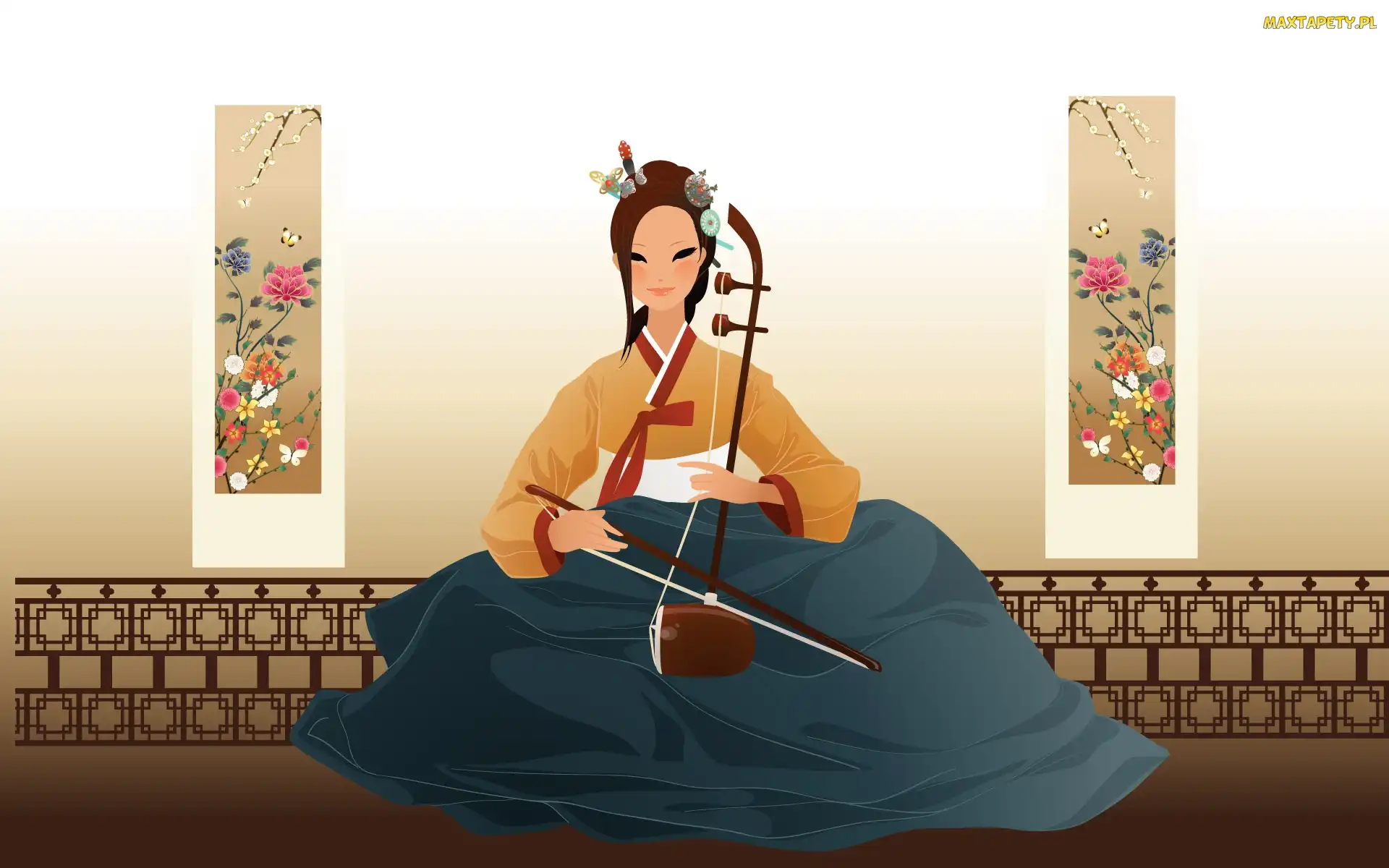 Kobieta, Instrument, Gra, Japonka