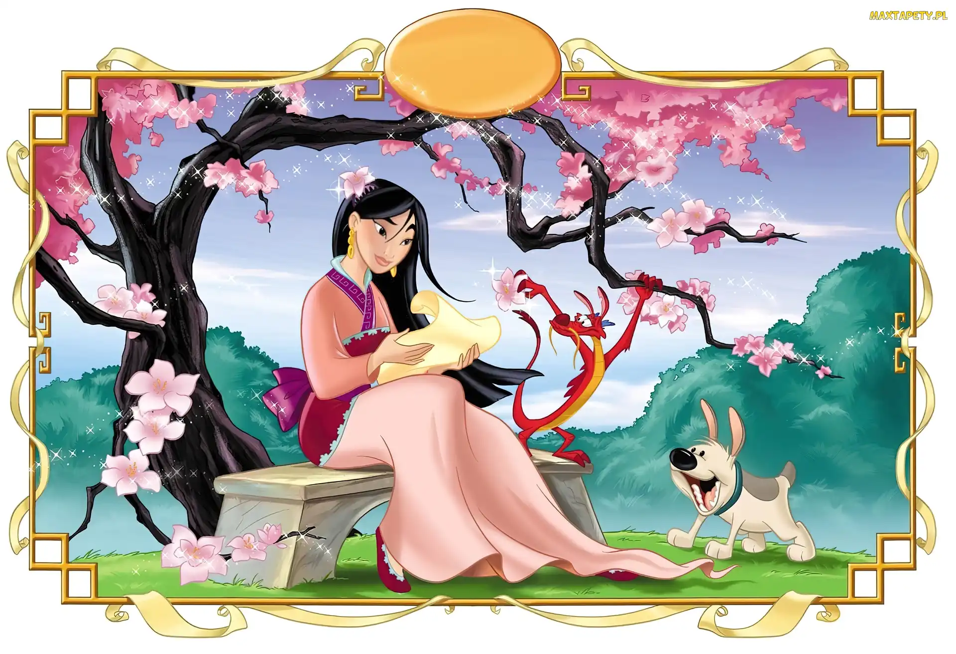 Drzewo, Smok, Mulan, Pies
