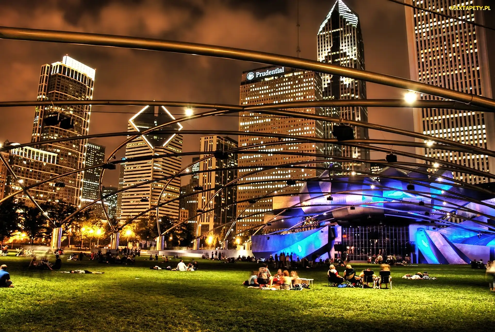 Miasto, Nocą, Chicago
