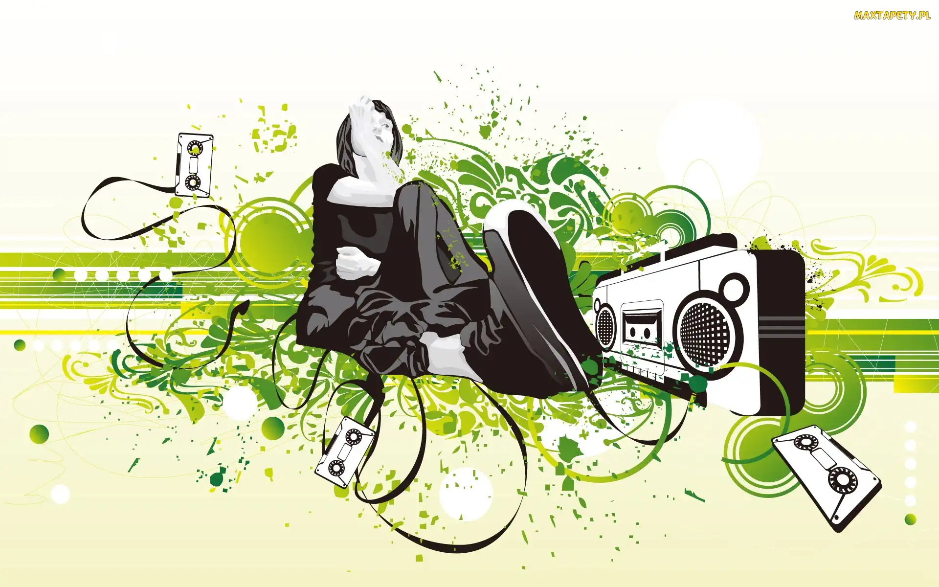 Muzyka, Grafika, Kasety, Magnetofon, Człowiek