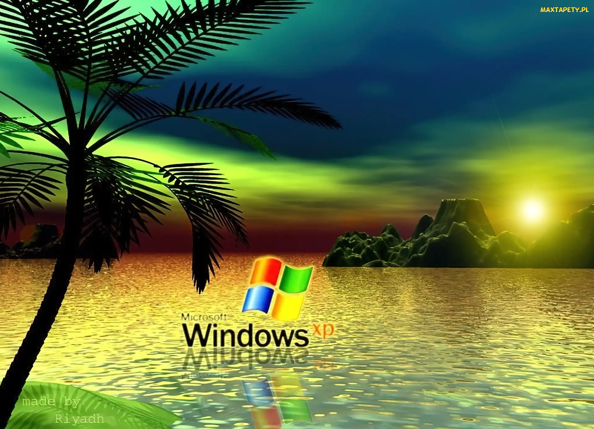 Palma, Skały, Windows, Logo, XP, Morze