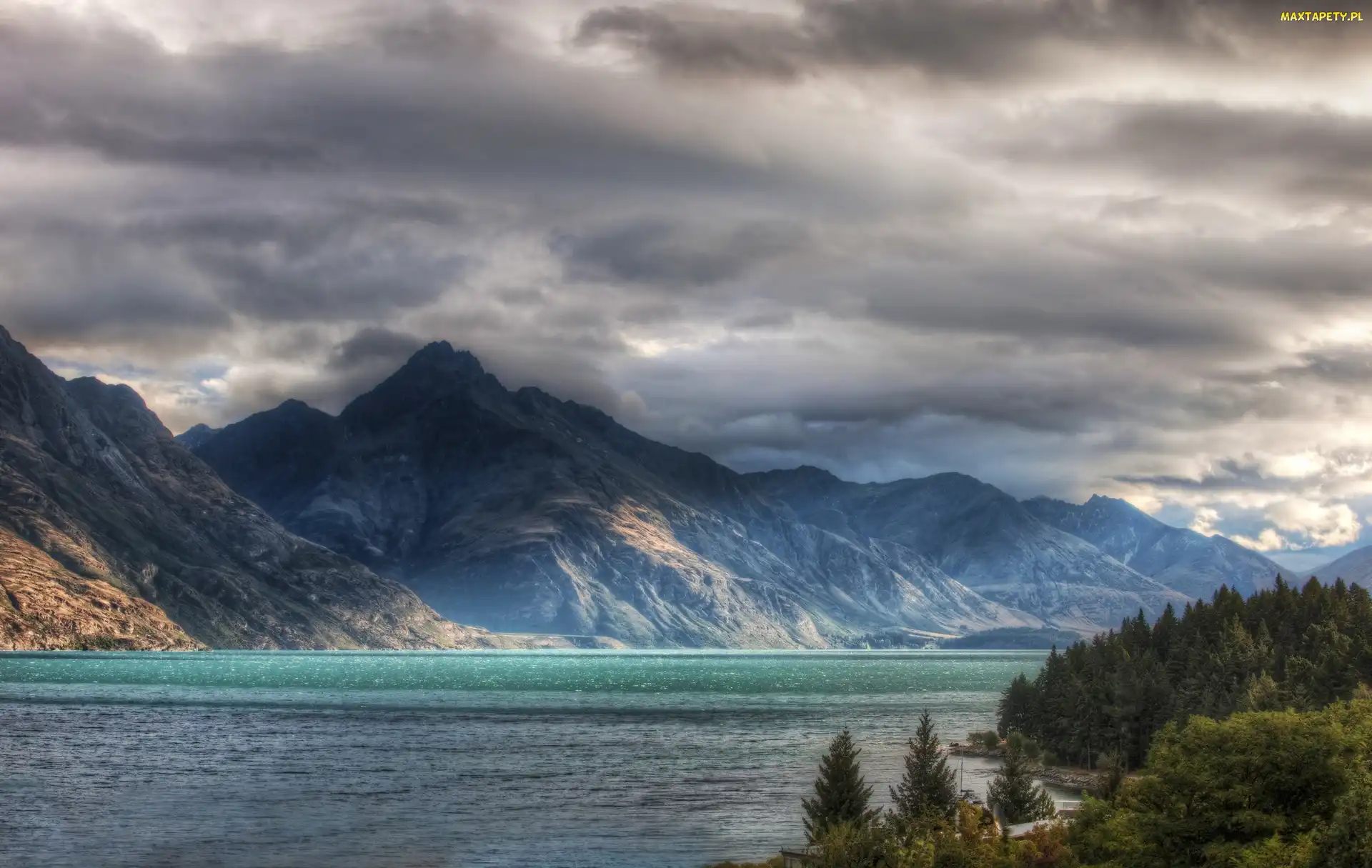 Nowa Zelandia, Queenstown, Jezioro, Góry