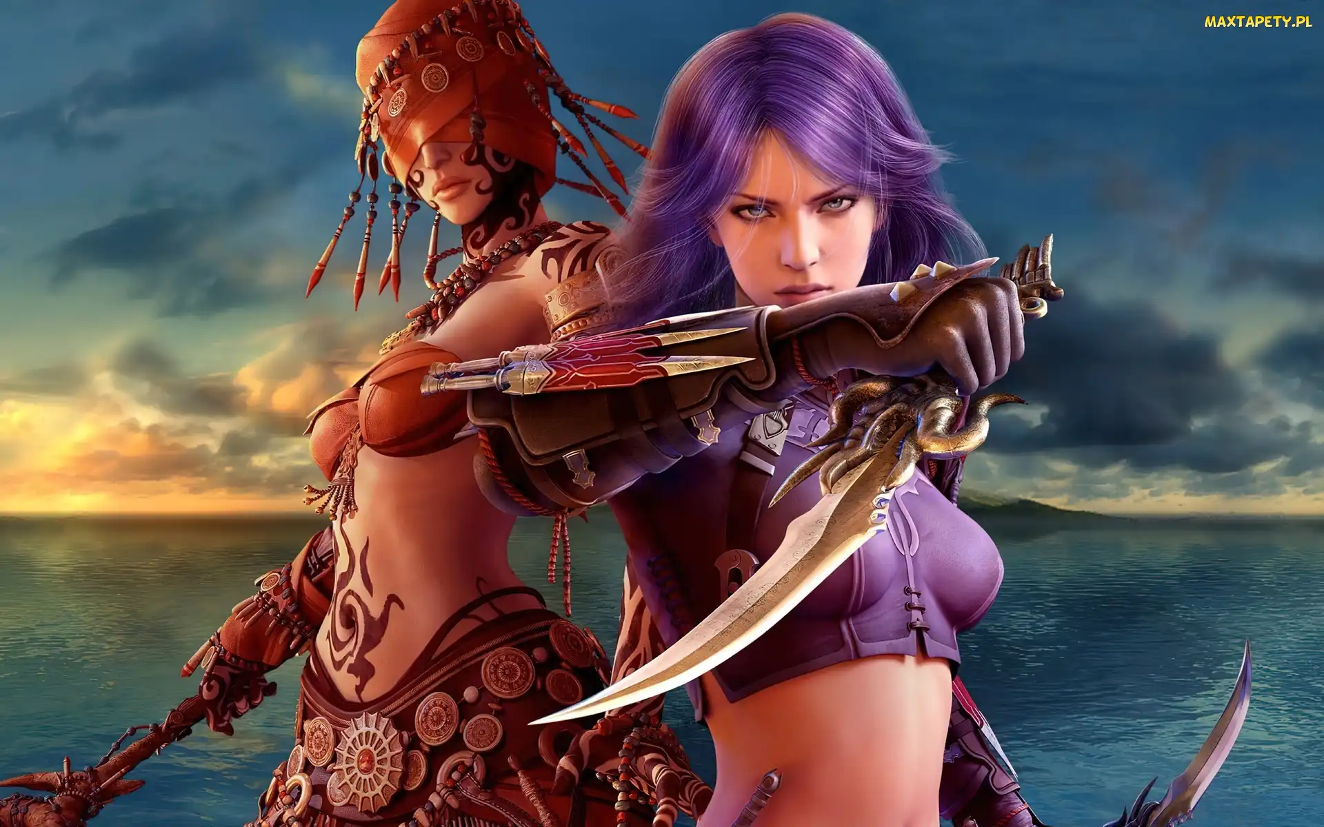 Wojowniczki, Sztylet, Morze, Guild Wars, Kobiety