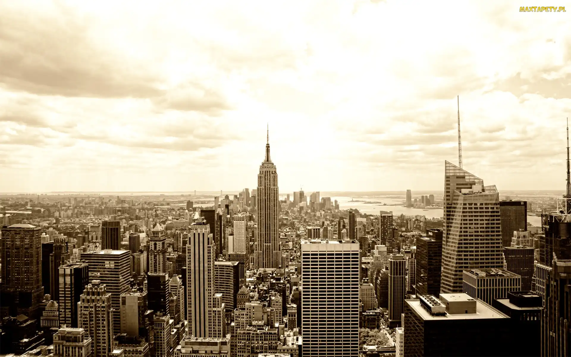 Empire State Building, Jork, Drapacze, Miasto, Chmur, Nowy