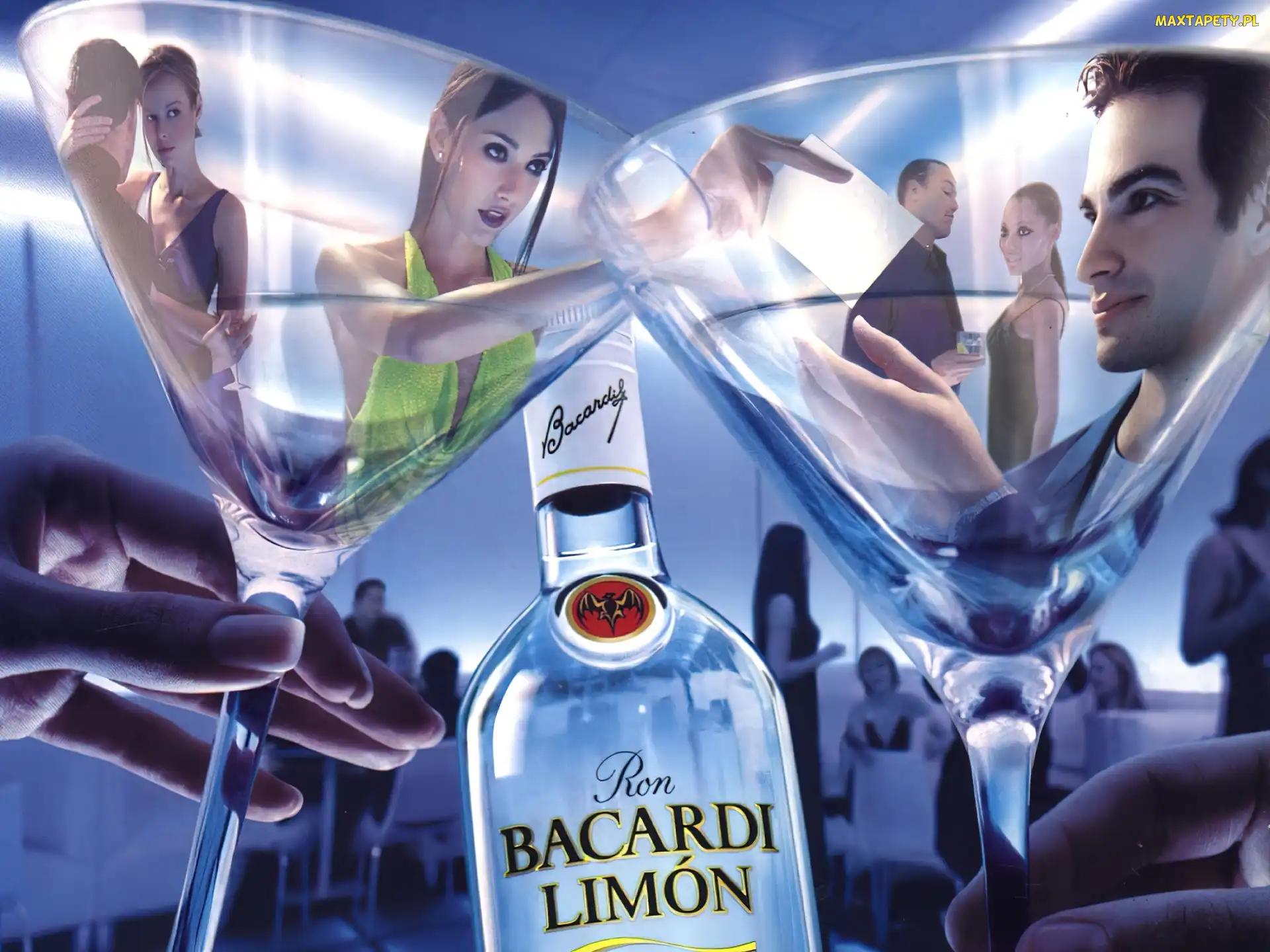 Kieliszki, Limon, Rum, Bacardi