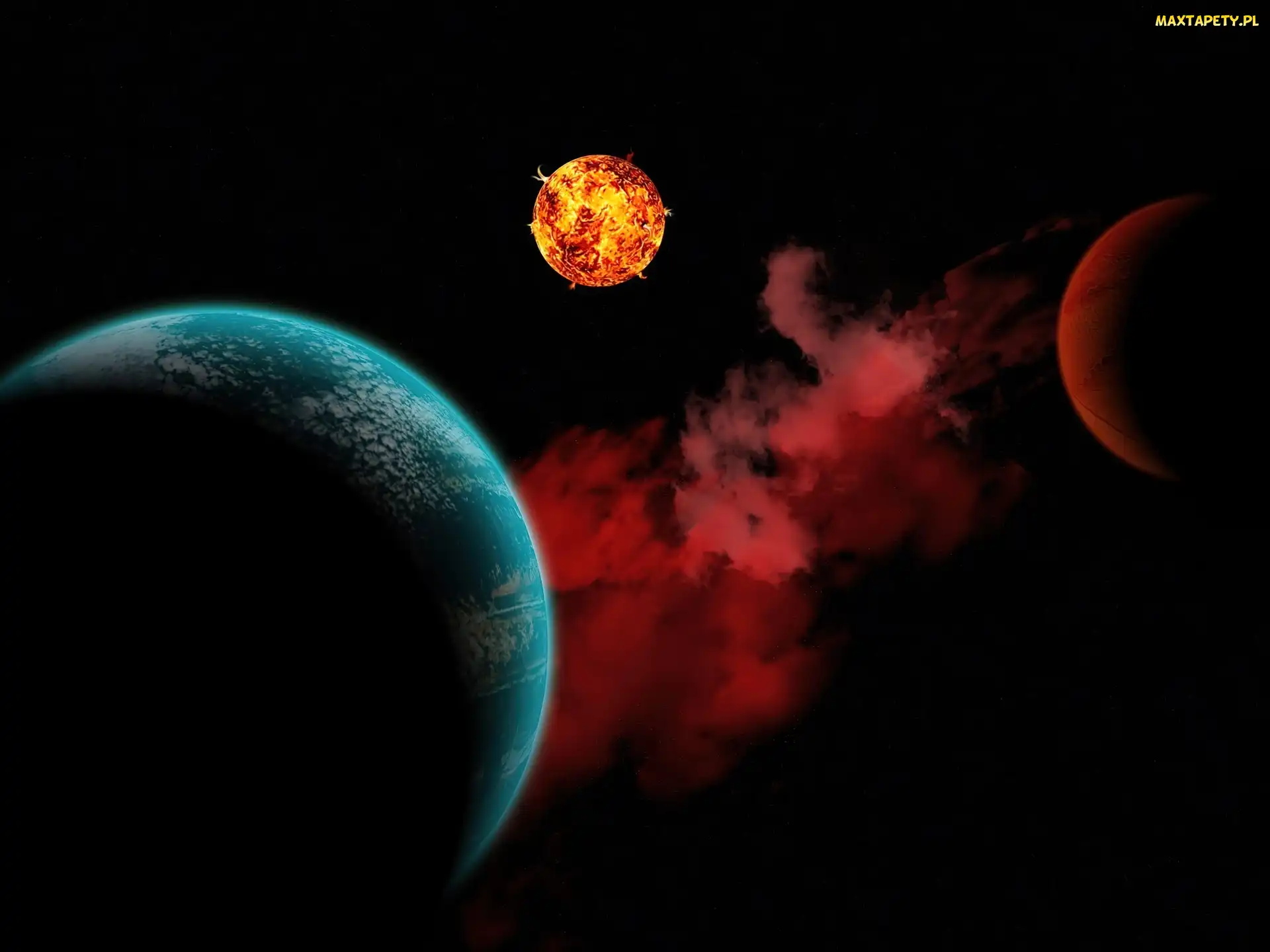 Mars, Słońce, Kosmos, Ziemia