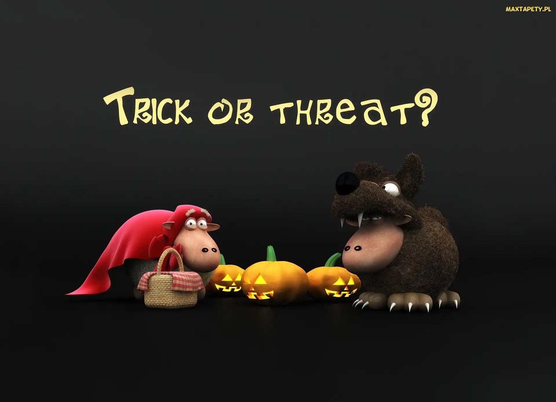 Halloween, Wilk, Czerwony, Kapturek