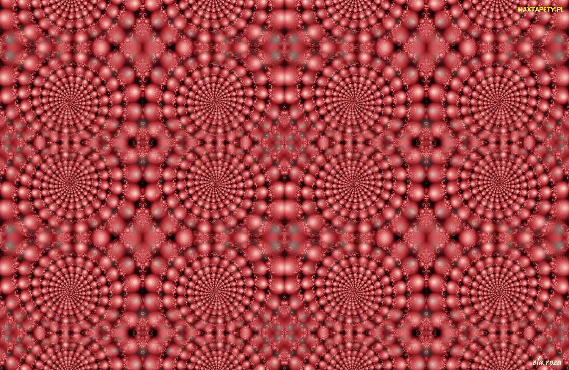 Fraktale, Spirale, Czerwone, Kulkowe